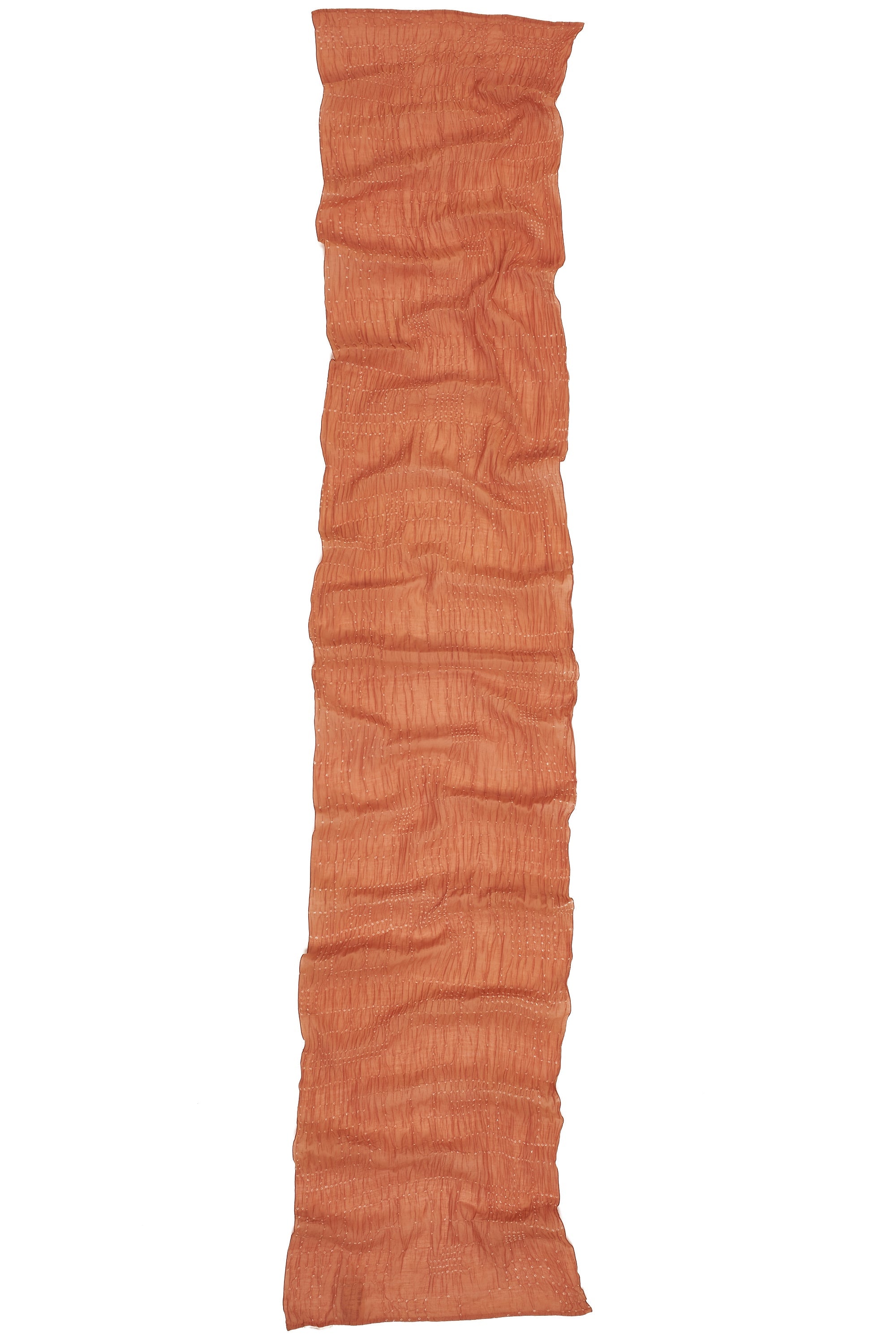 ORANGE RUST COTTON WITH BANDHANI SCARF
