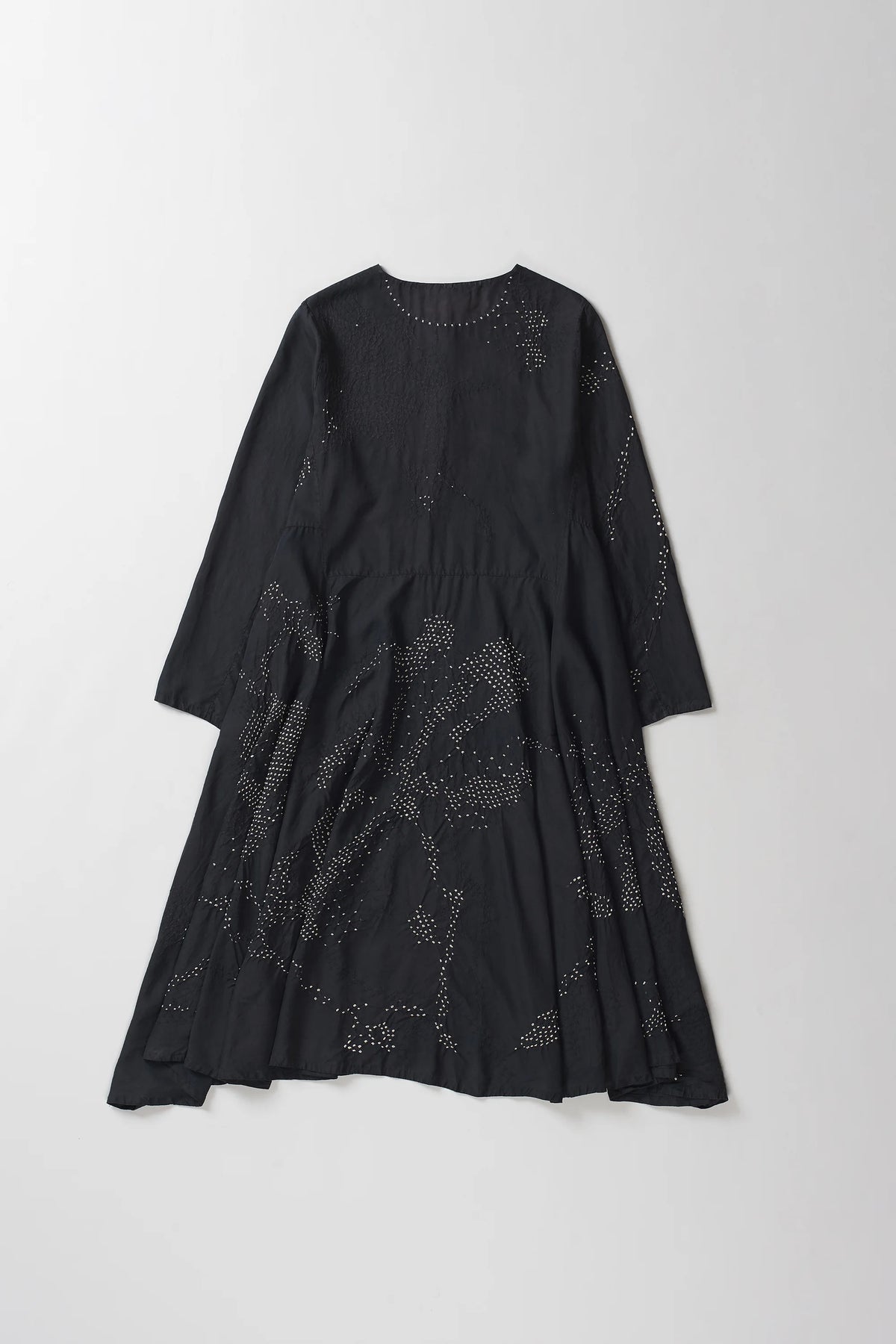 Flared Dress With Bandhani Black
