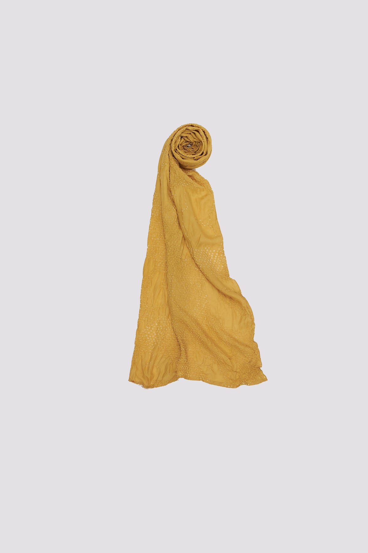 Bandhani Scarf in Ochre Yellow