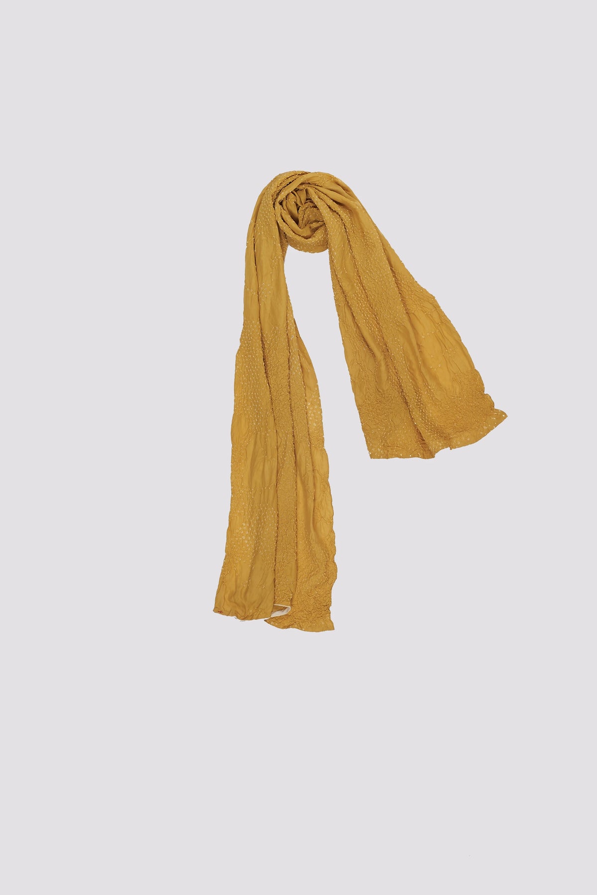 Bandhani Scarf in Ochre Yellow