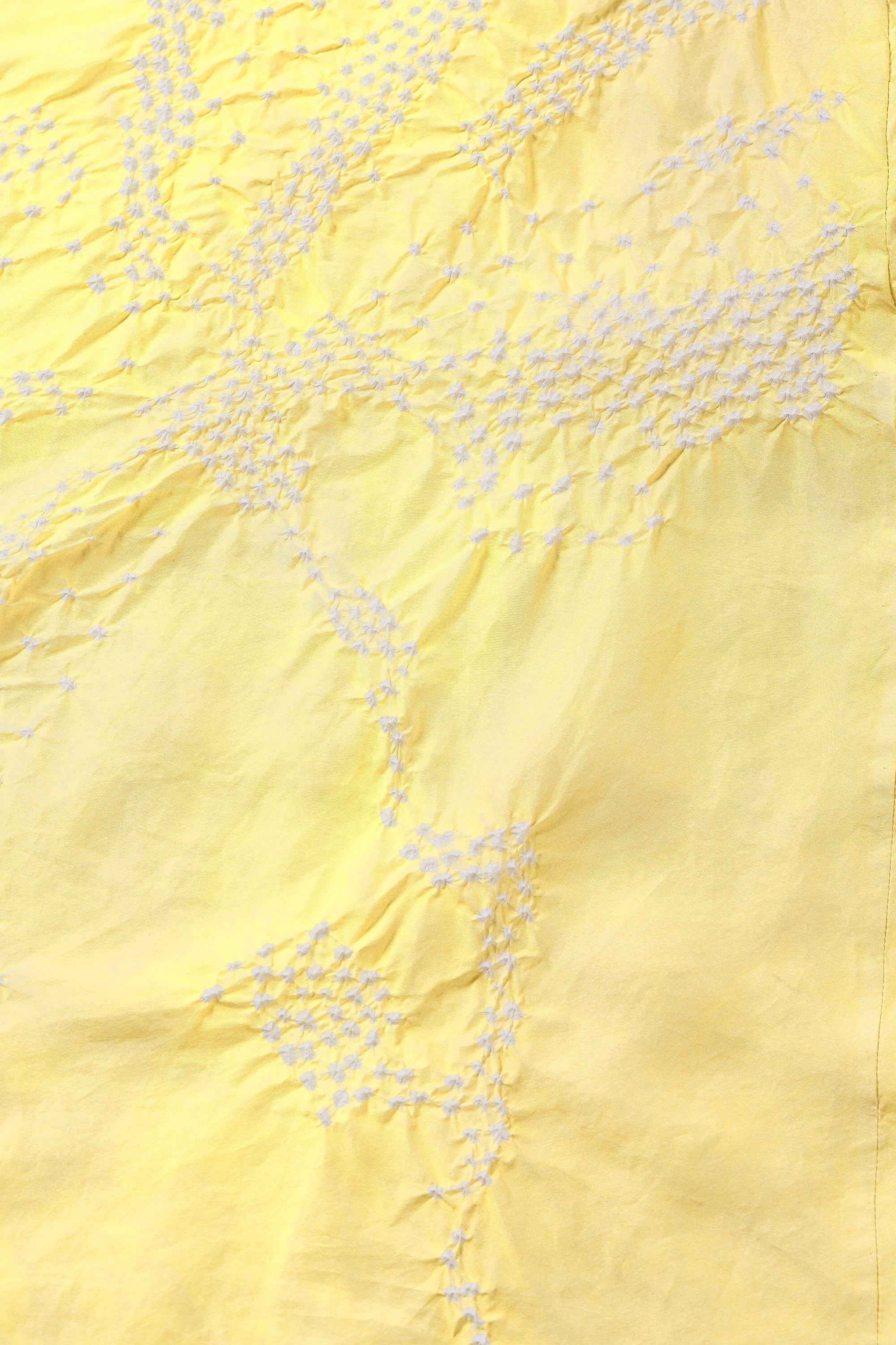 BANDHANI SILK KURTA DRESS DYED IN OCHRE YELLOW