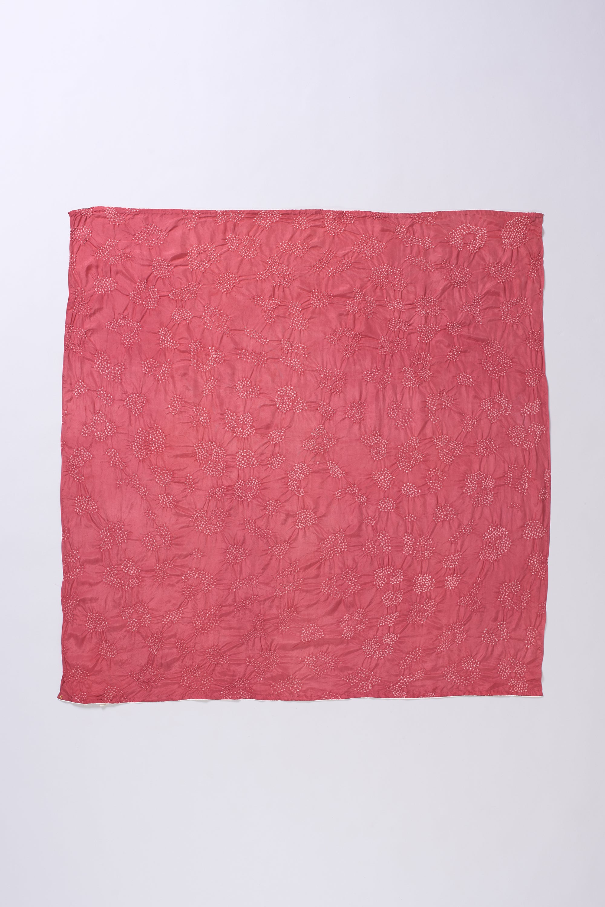 PINK WOOD SILK WITH BANDHANI SCARF