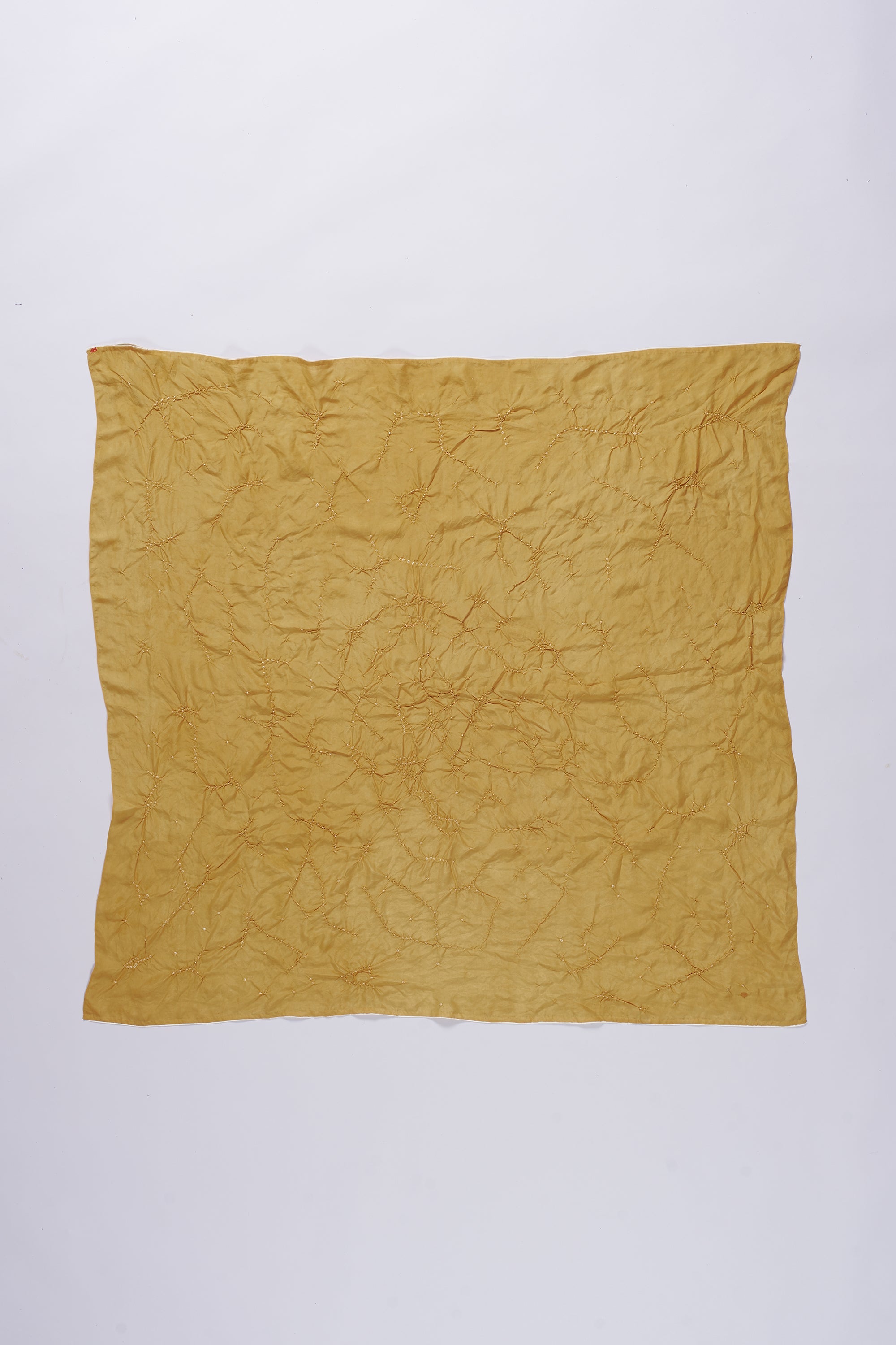 OCHRE YELLOW SILK WITH BANDHANI SCARF