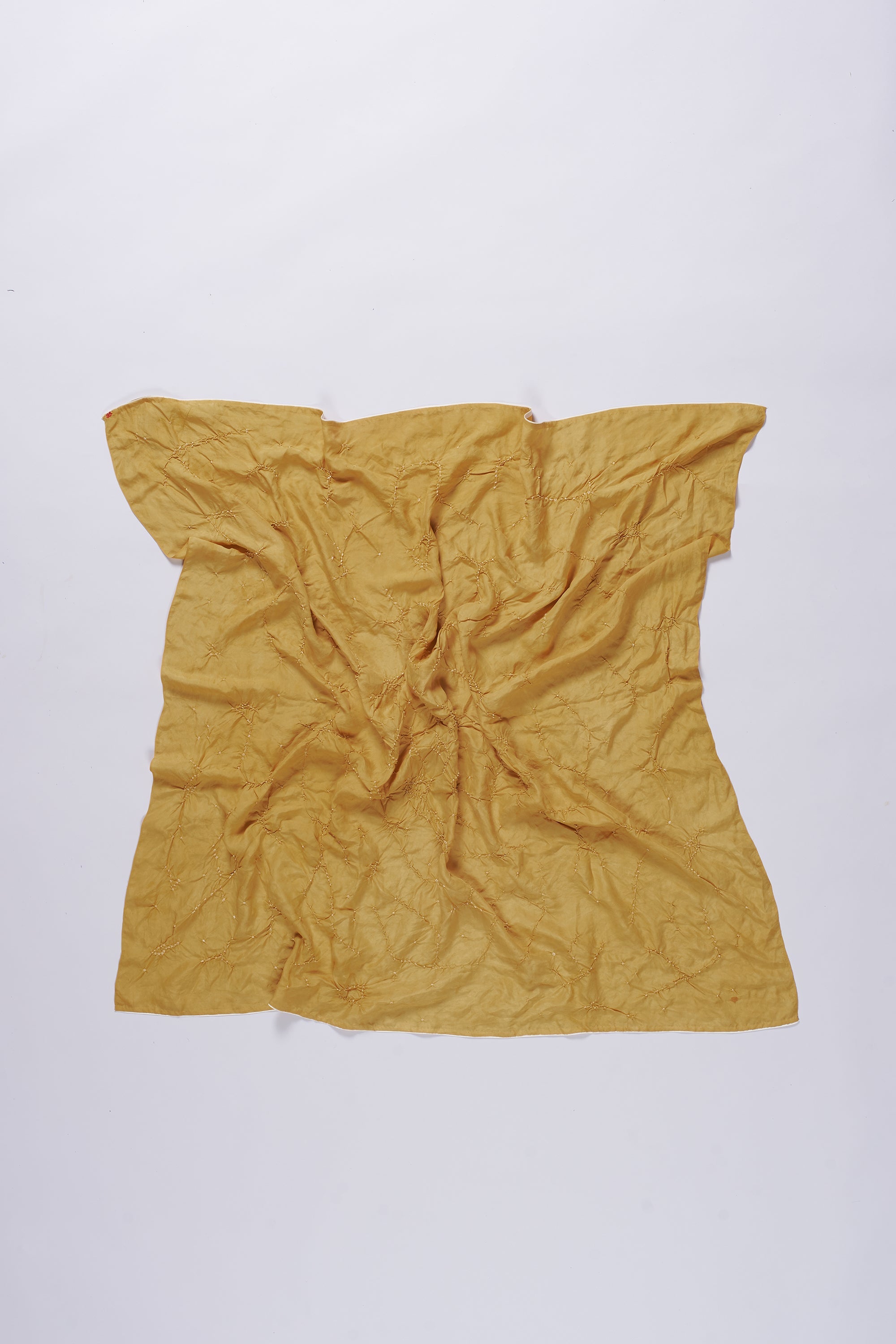 OCHRE YELLOW SILK WITH BANDHANI SCARF