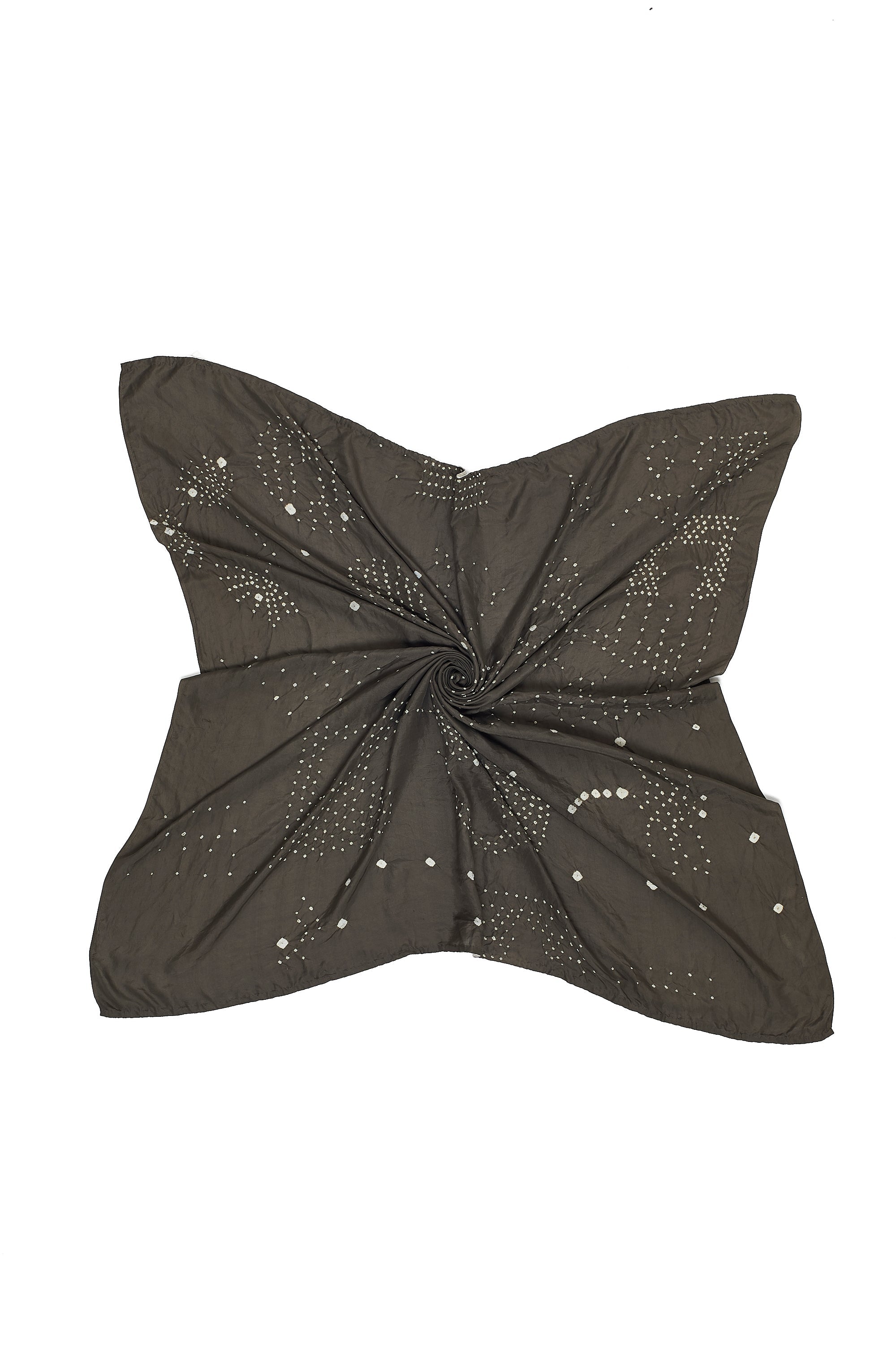 CHARCOAL SILK WITH BANDHANI SCARF