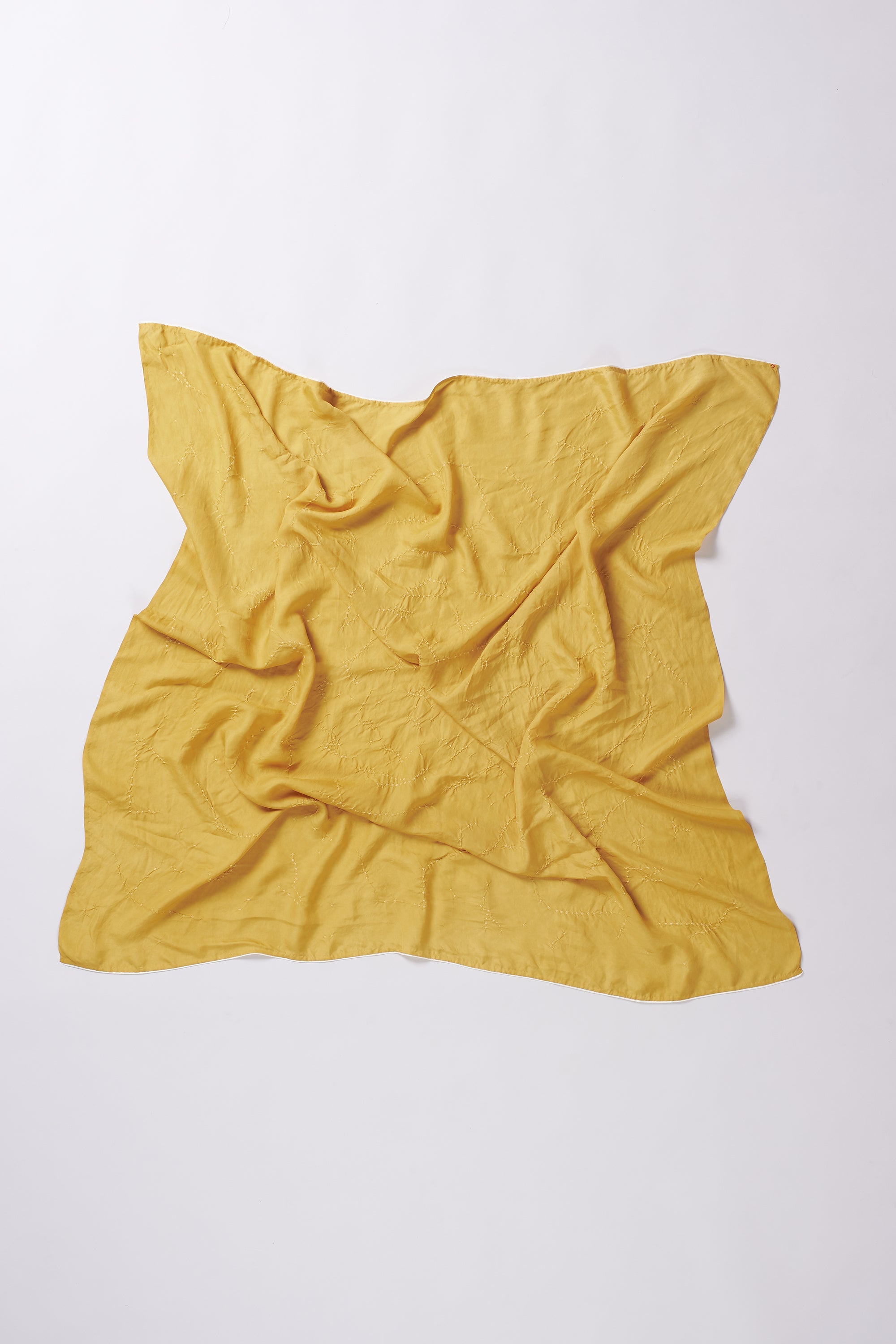 OCHER YELLOW SILK WITH BANDHANI SCARF