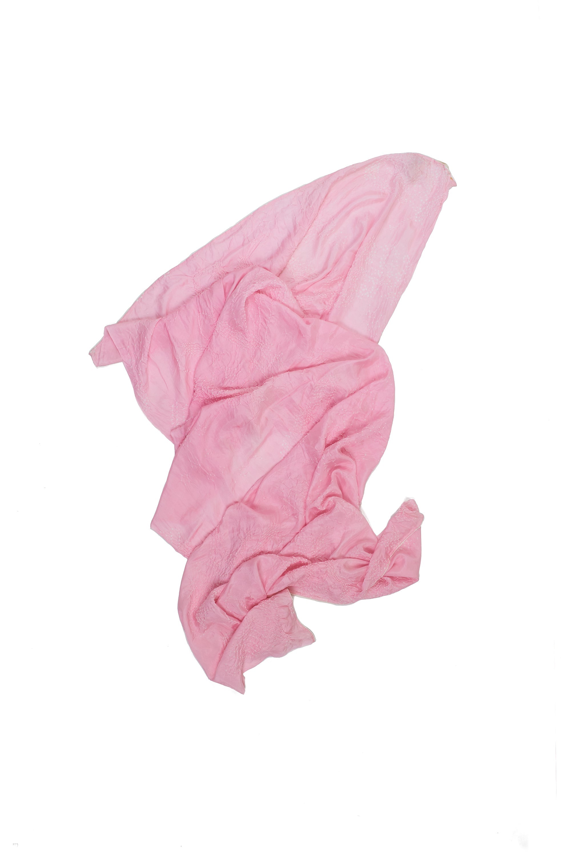 LIGHT PINK SILK WITH BANDHANI SHAWL