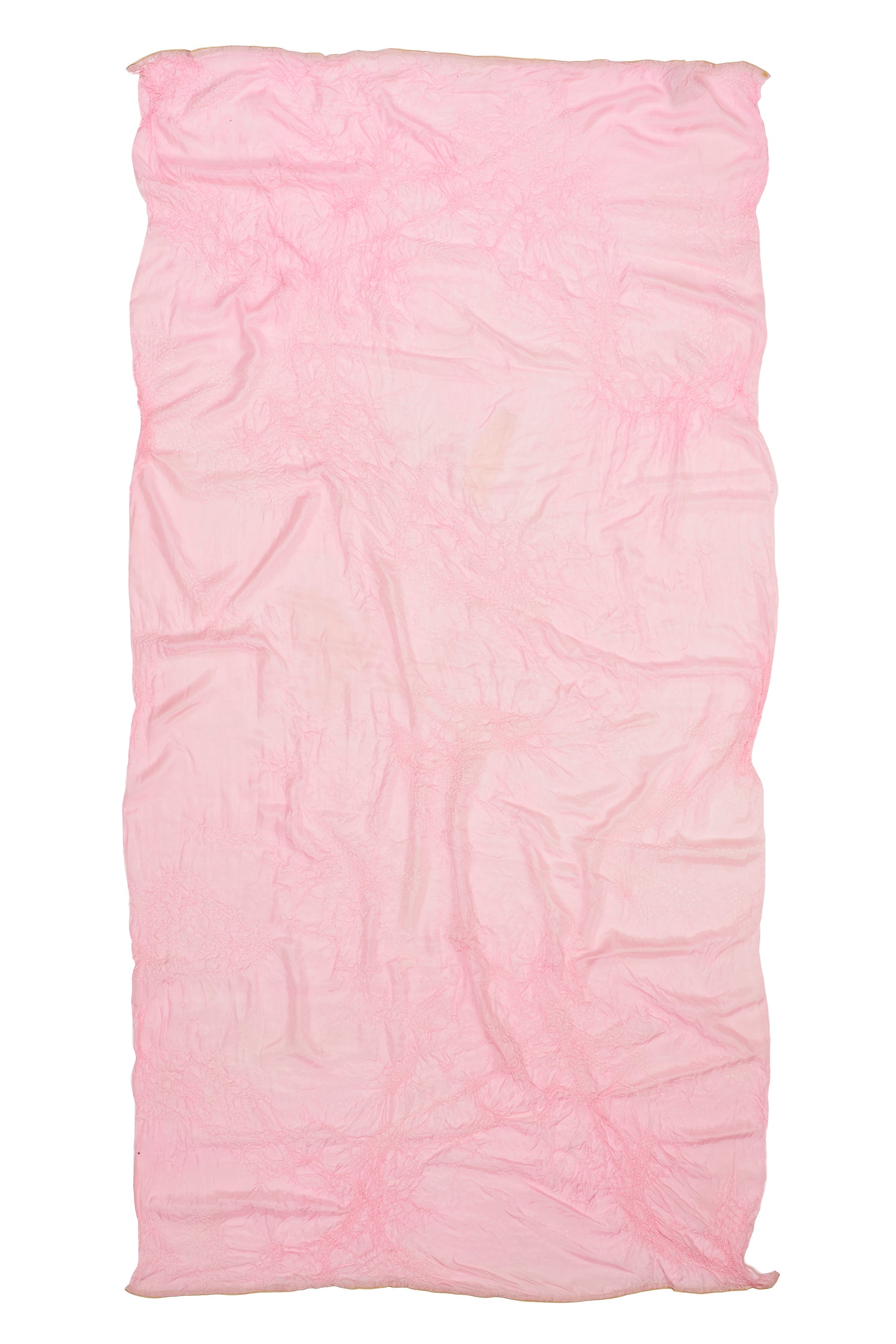 PINK SILK SCARF WITH BANDHANI
