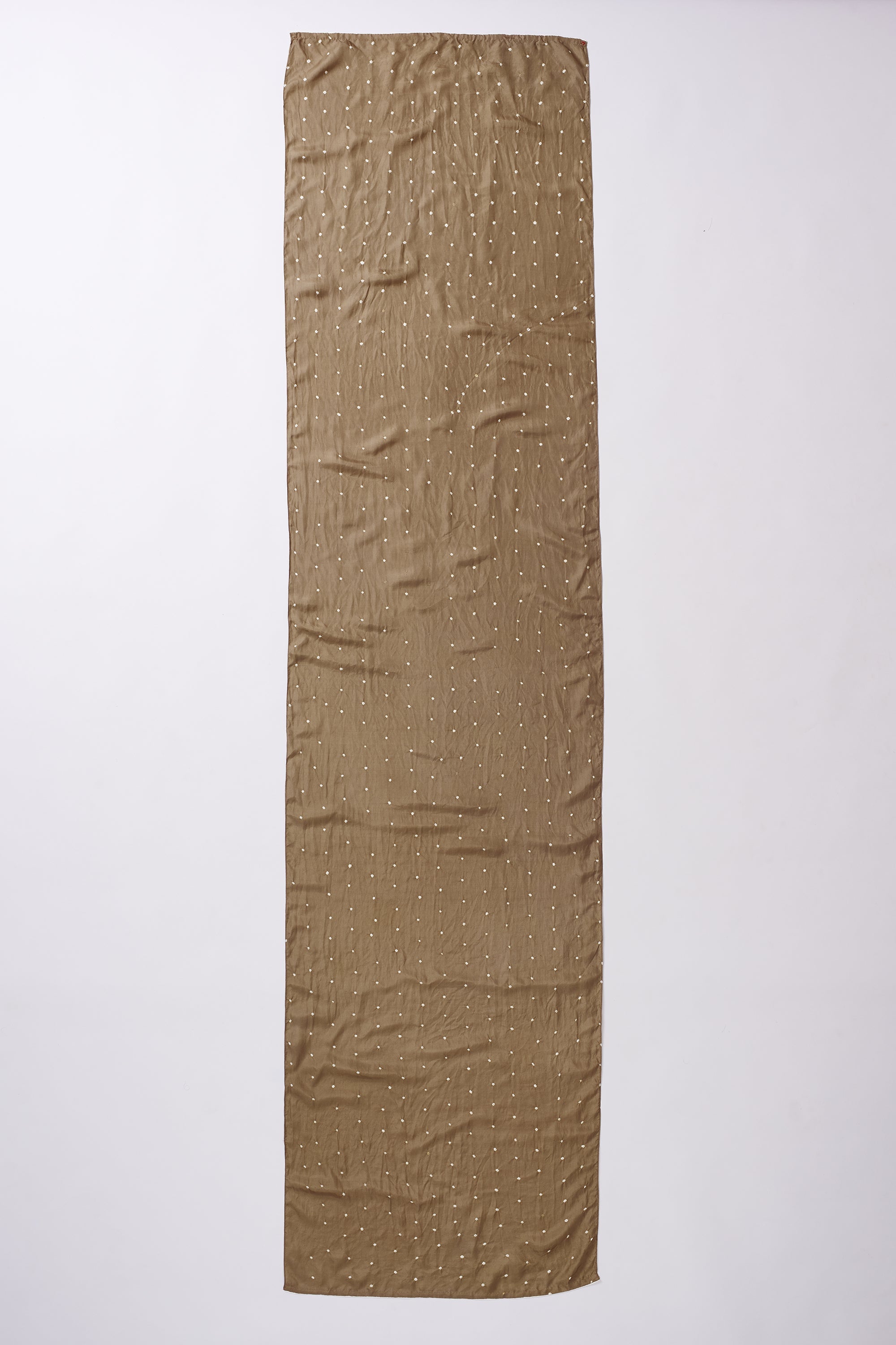 ORANGE RUST SILK WITH BANDHANI SCARF
