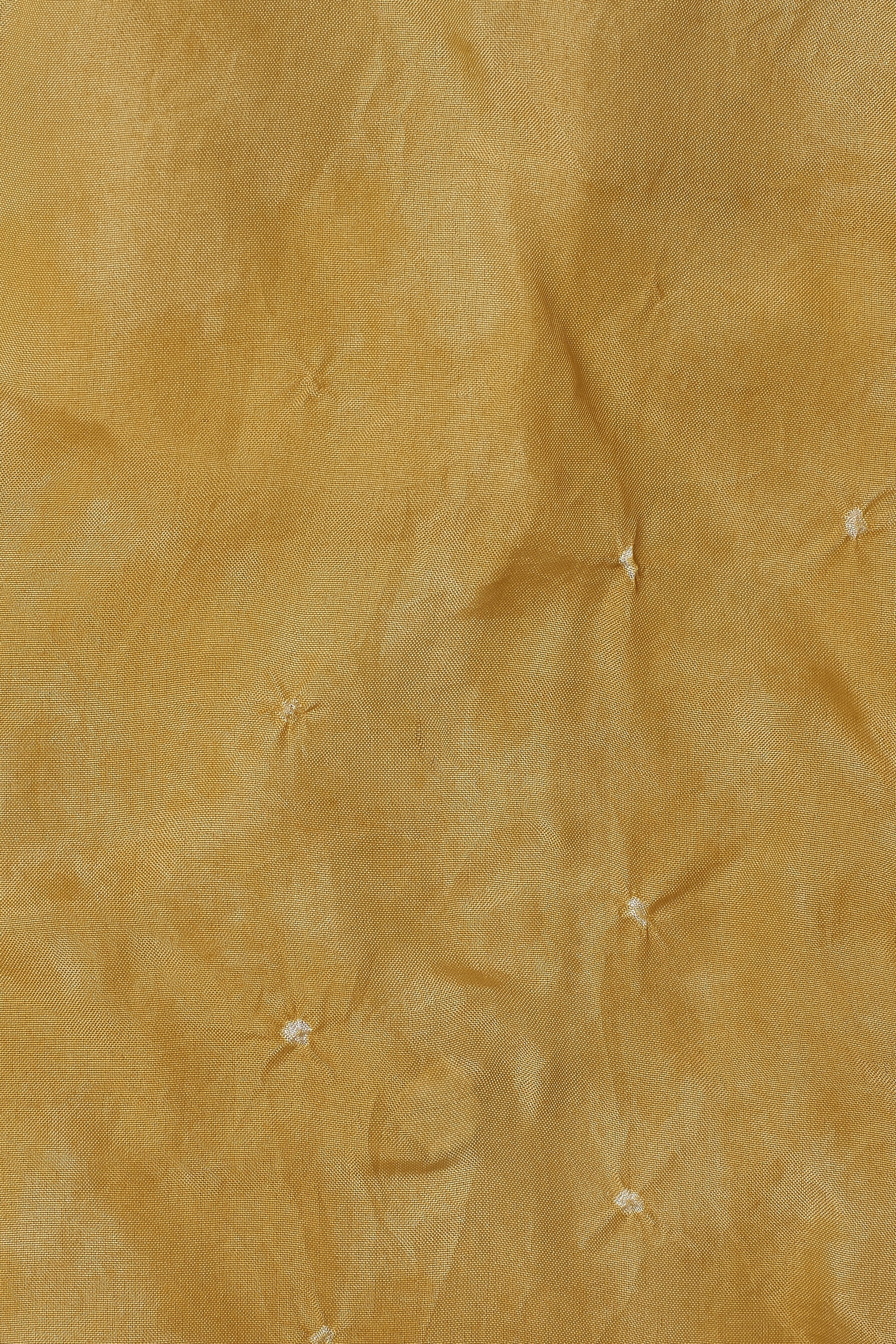 OCHRE YELLOW SILK WITH BANDHANI SCARF