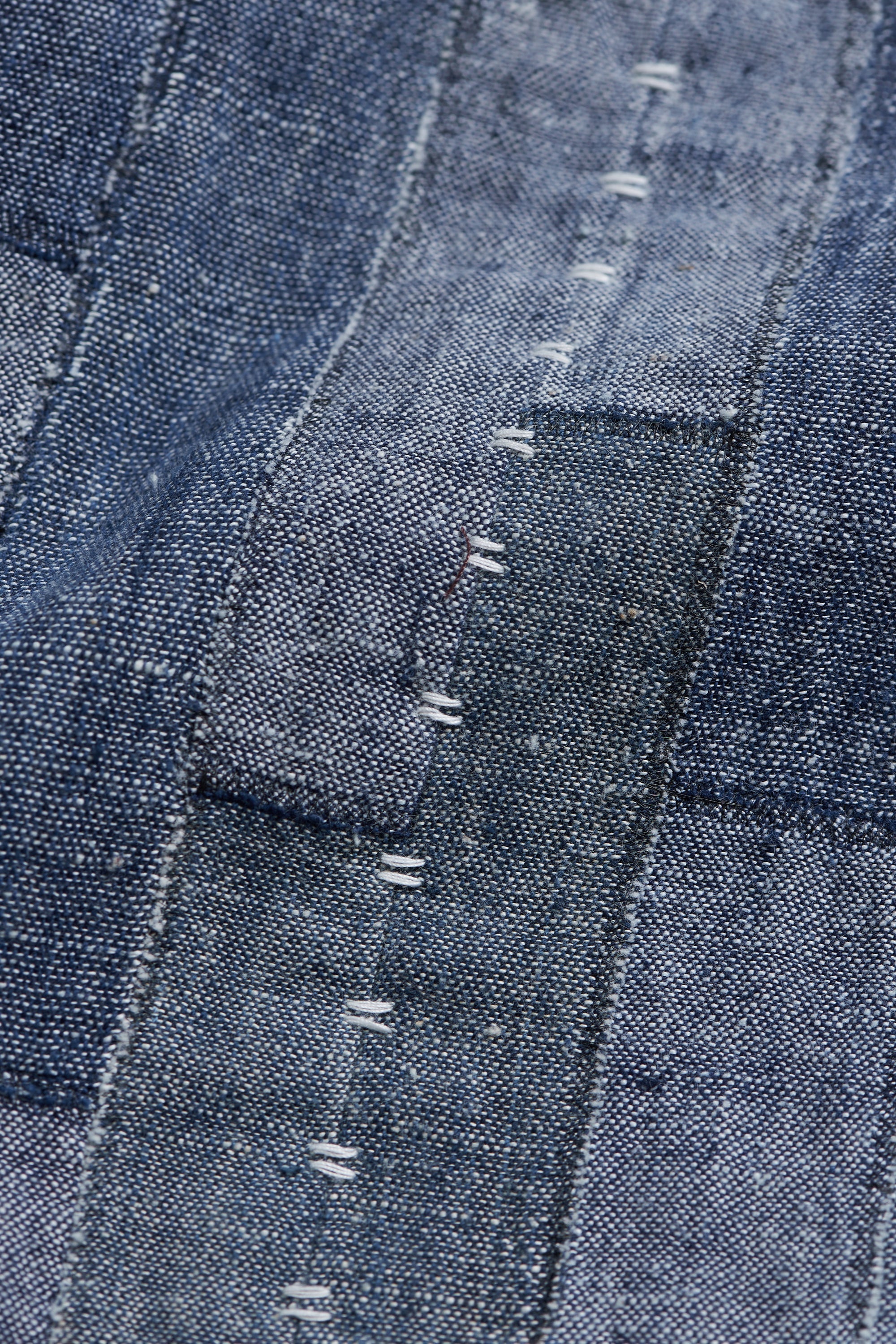 Close-up of blue denim fabric
