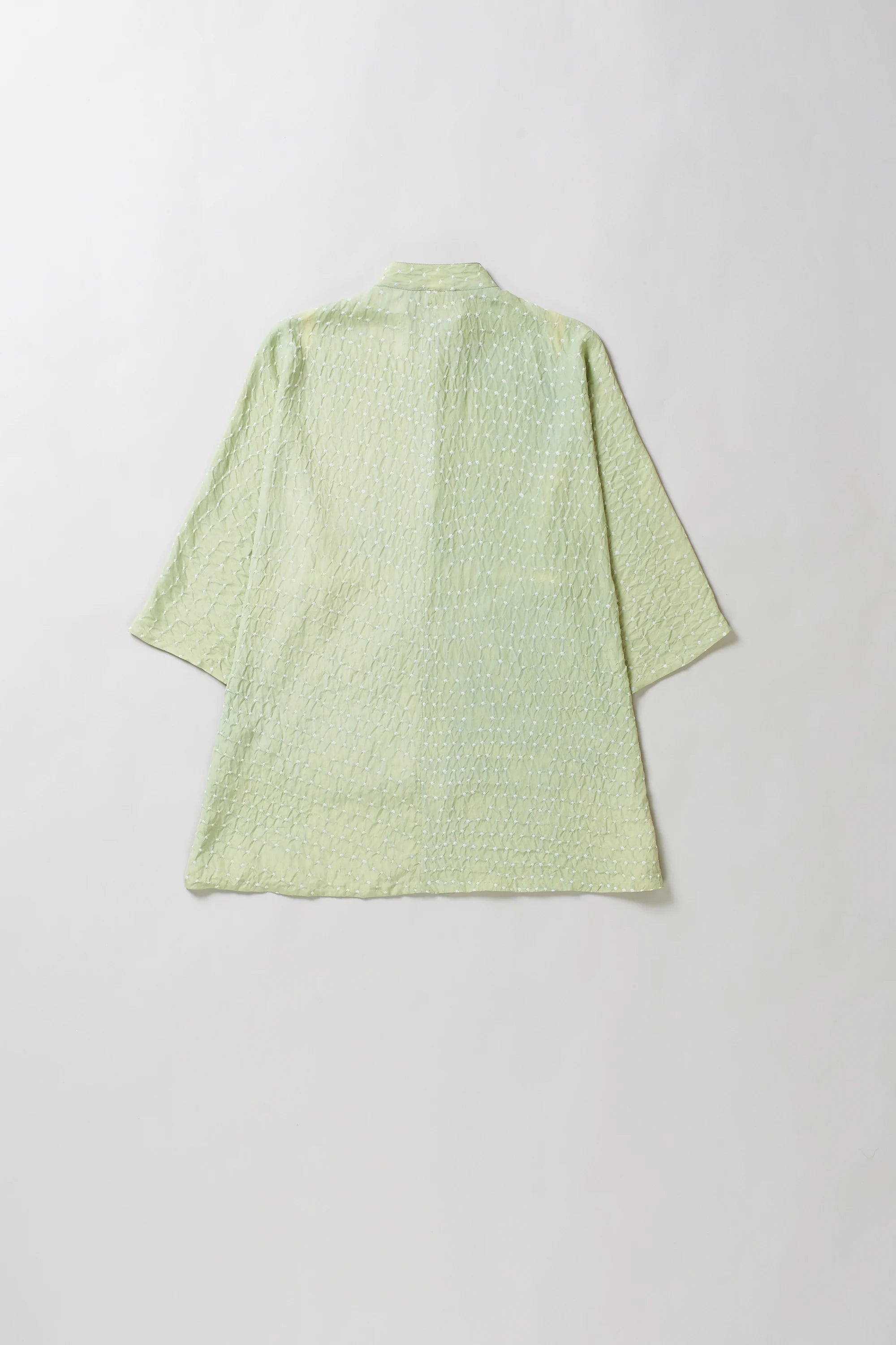 Mint Green Silk Bandhani Unisex Shirt