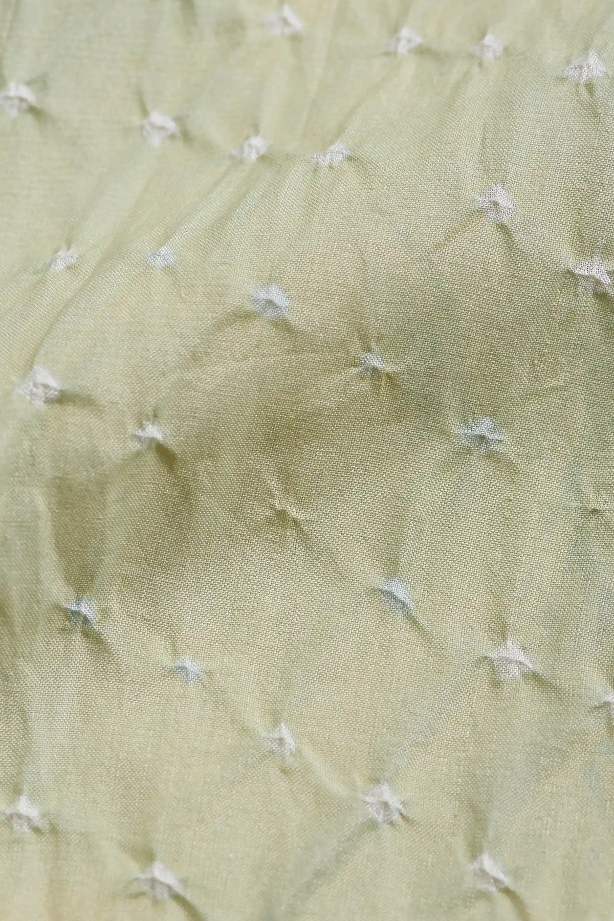 Silk Bandhani Unisex Shirt in Mint Green