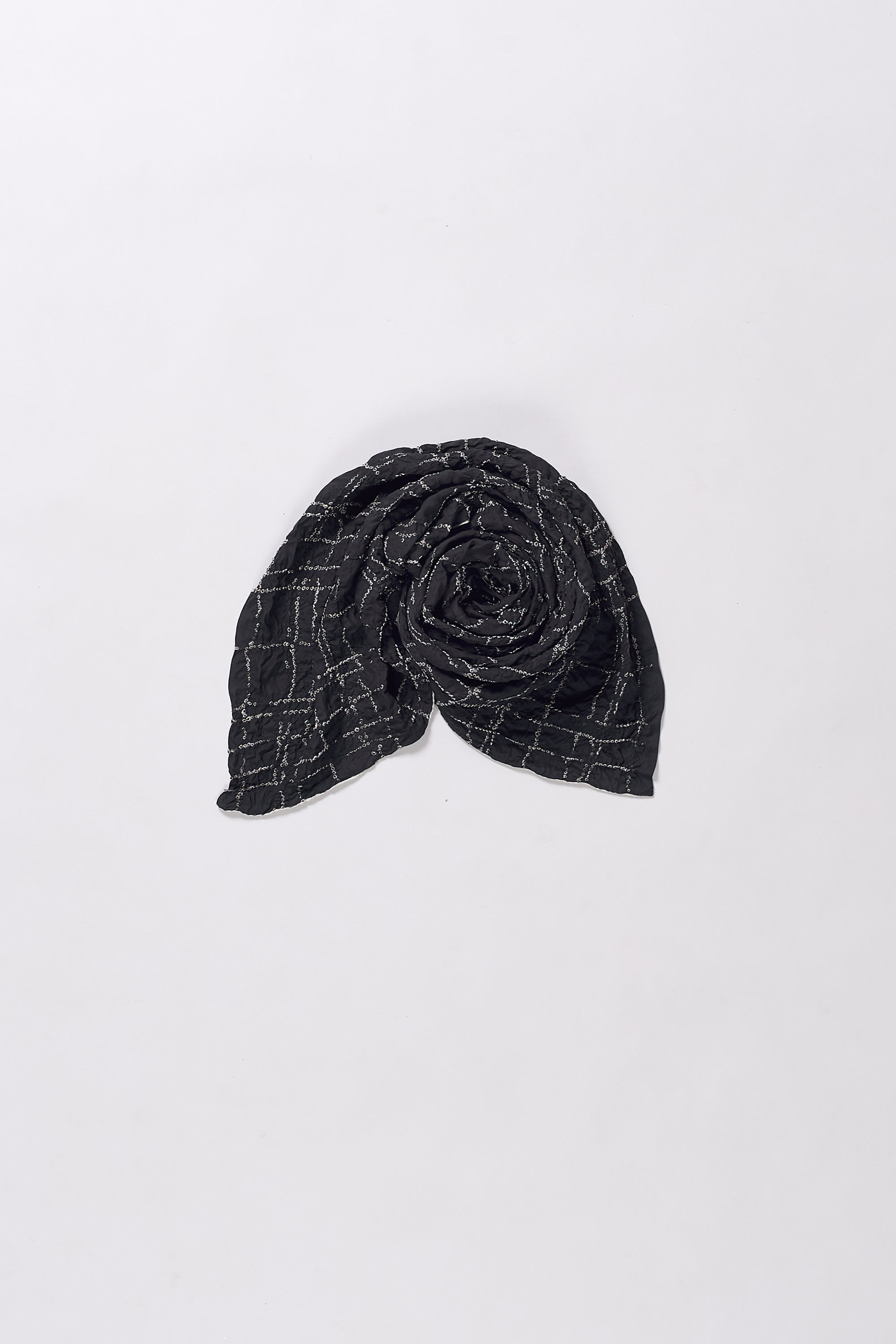 BLACK SILK SQUARE SCARF