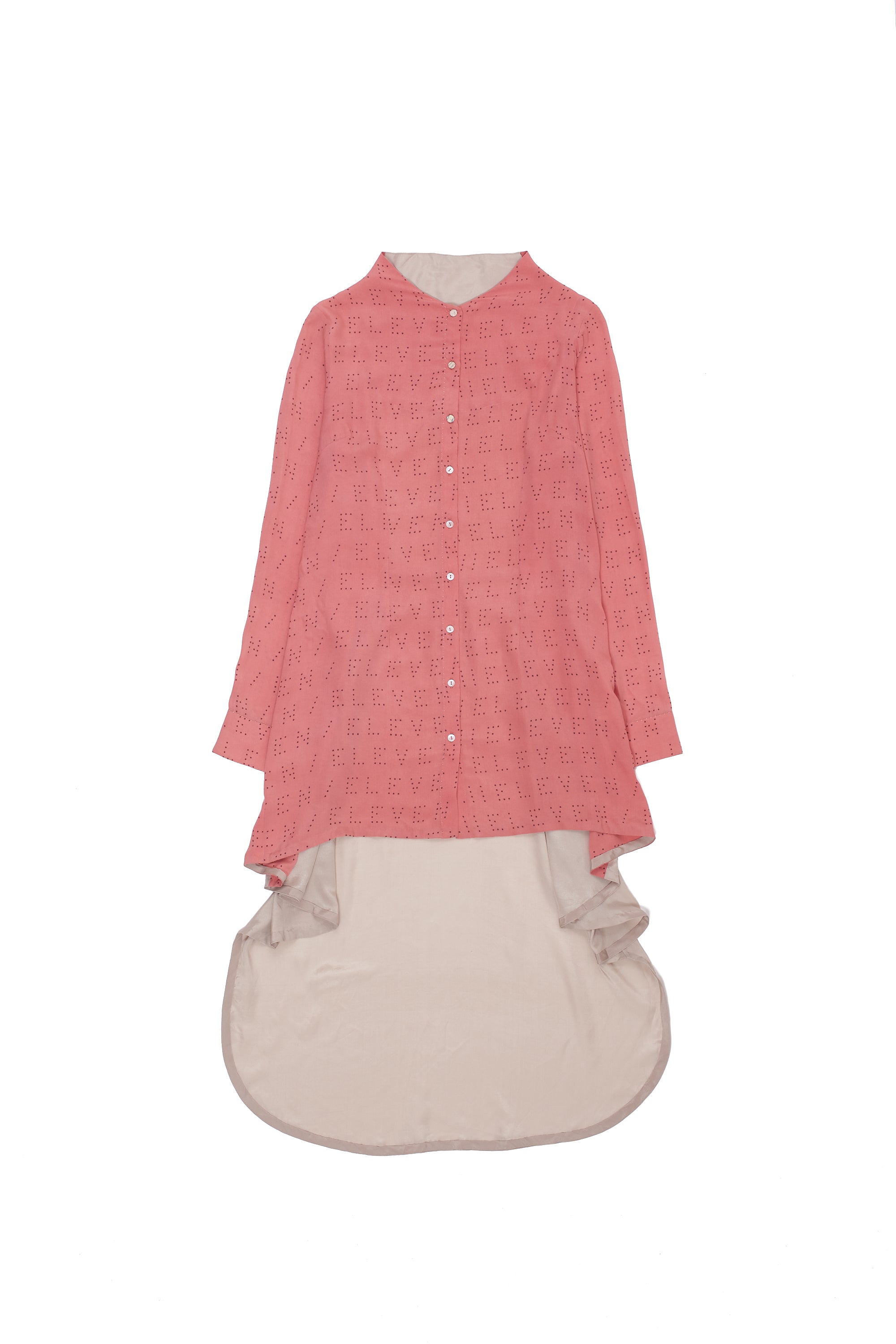 PINK WOOD SILK DRESS