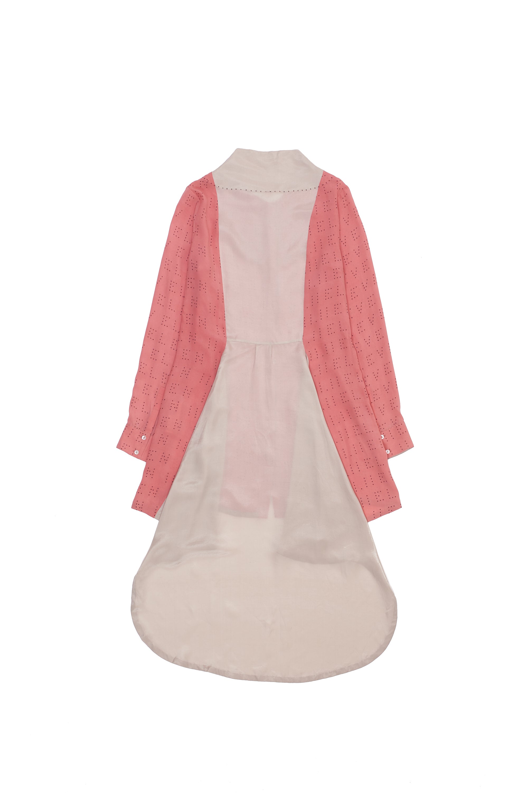PINK WOOD SILK DRESS