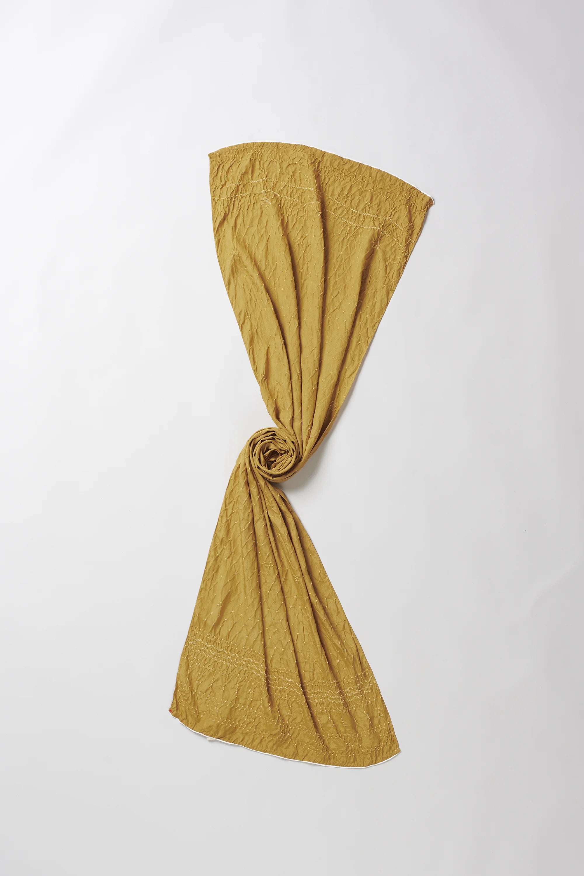 Mustard Yellow Colour Bandhani Silk Women Scarf
