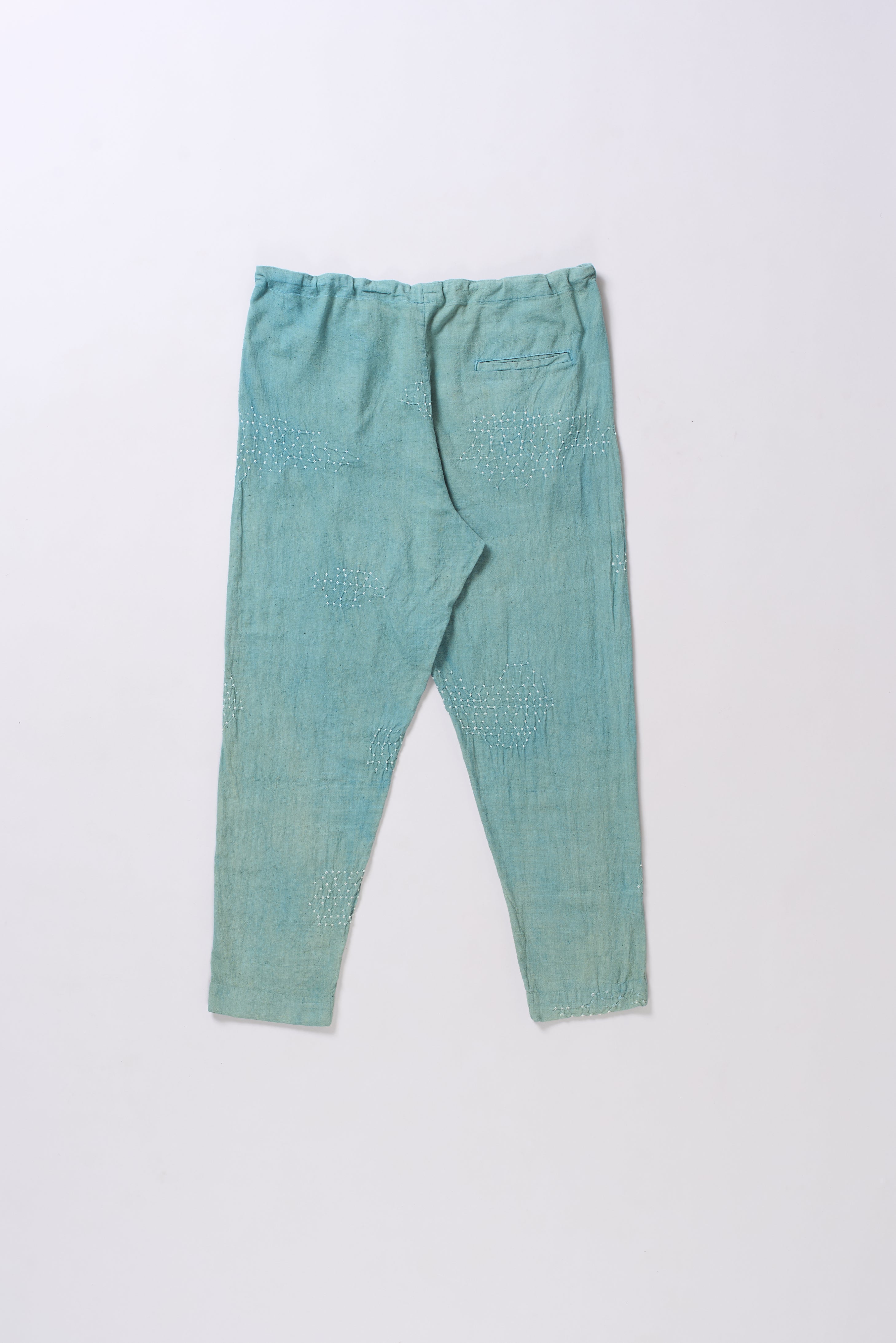 OCEAN BLUE DYED BANDHANI COTTON PANTS