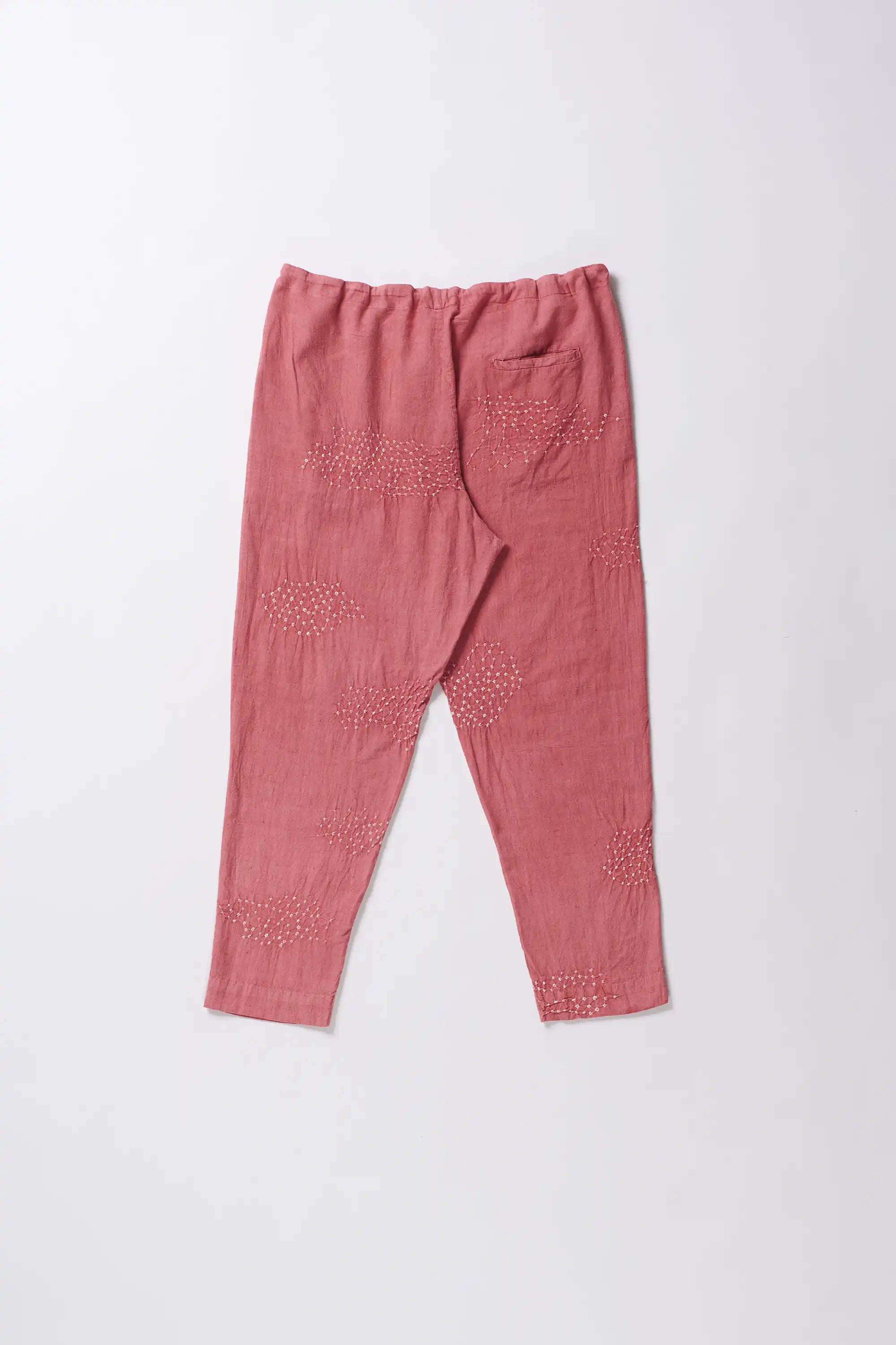 Pink Wood Dyed Bandhani Cotton Pants