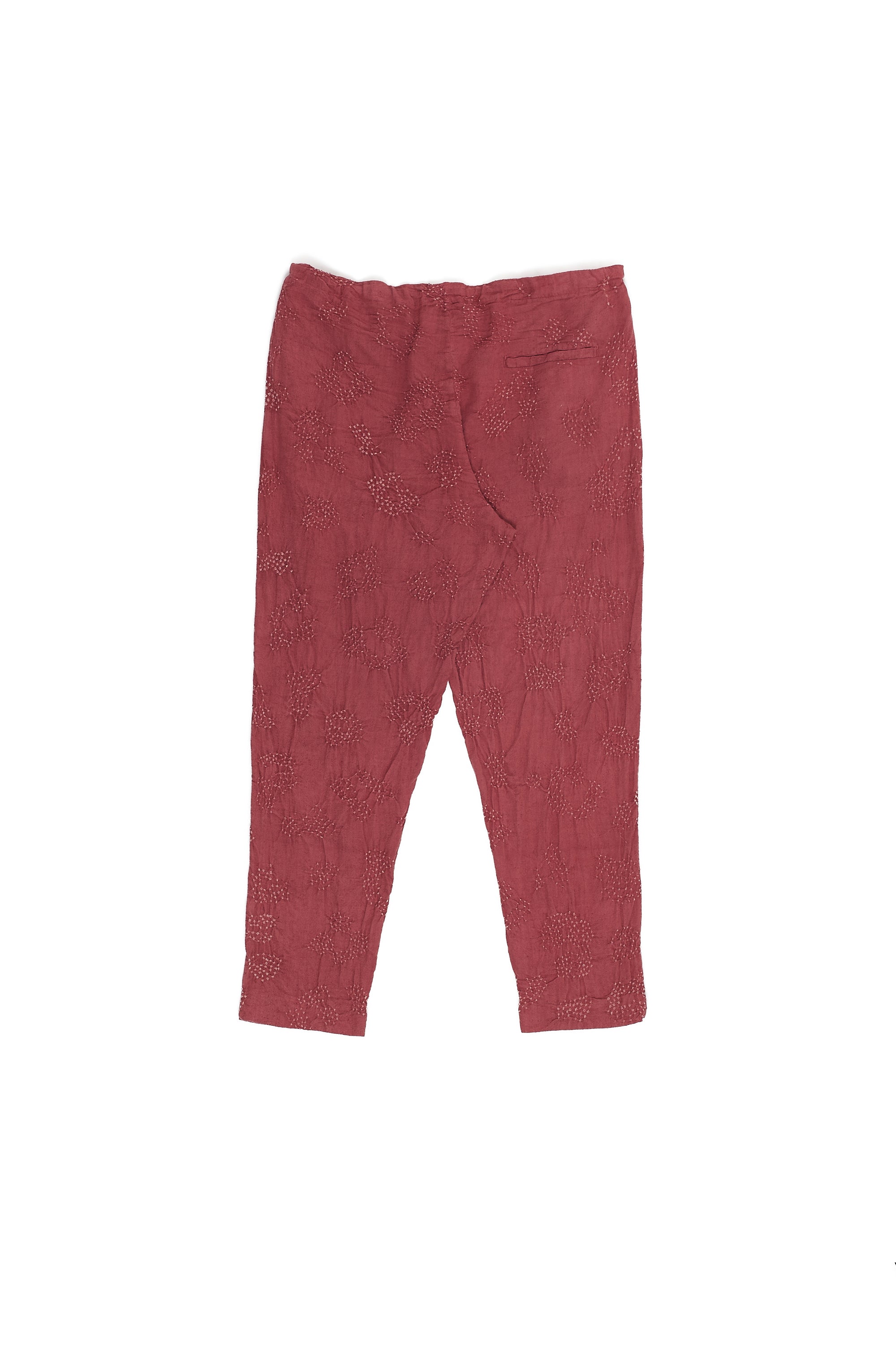 Maroon pants on a white background