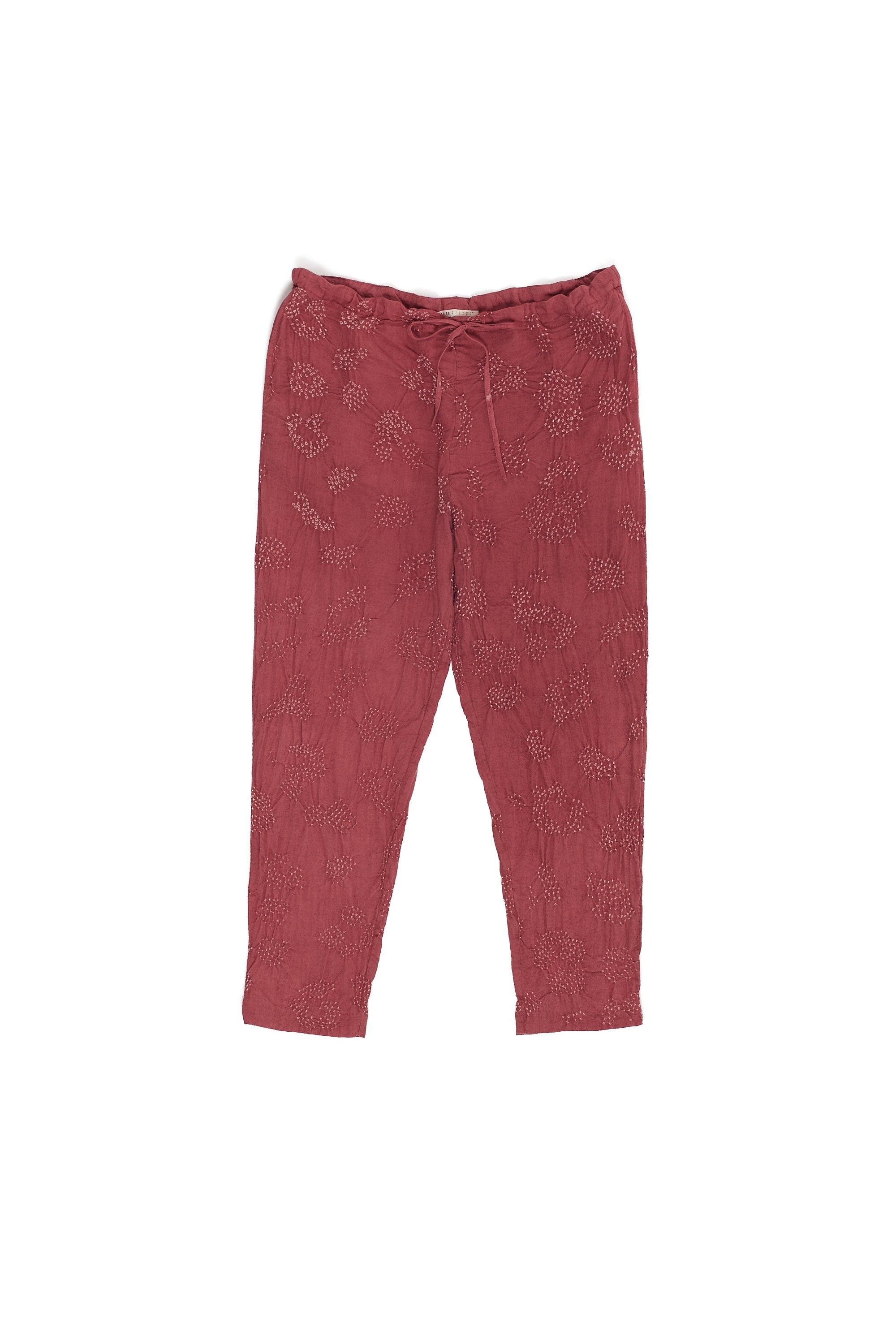 Maroon pants with floral patter