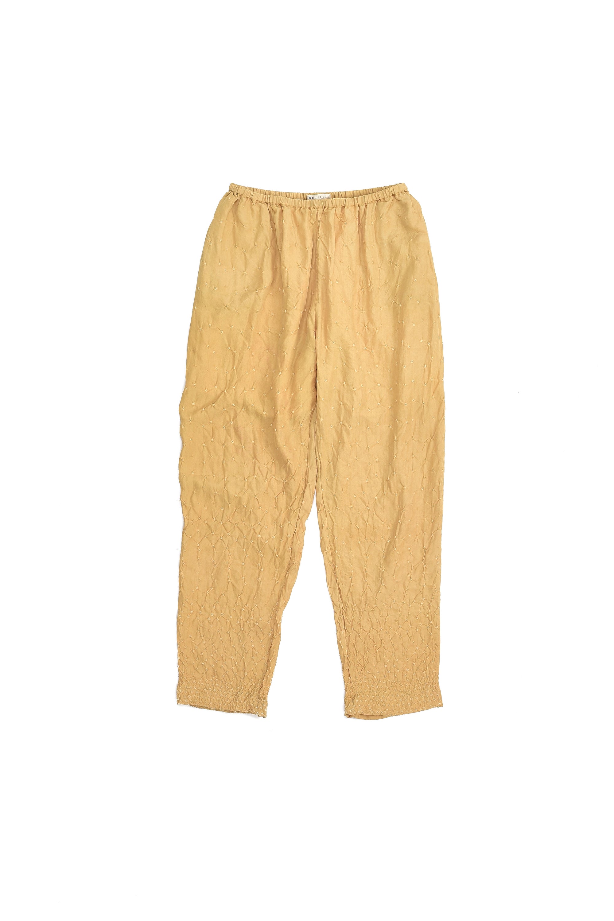 OCHRE YELLOW SILK WITH BANDHANI ELASTIC PANT