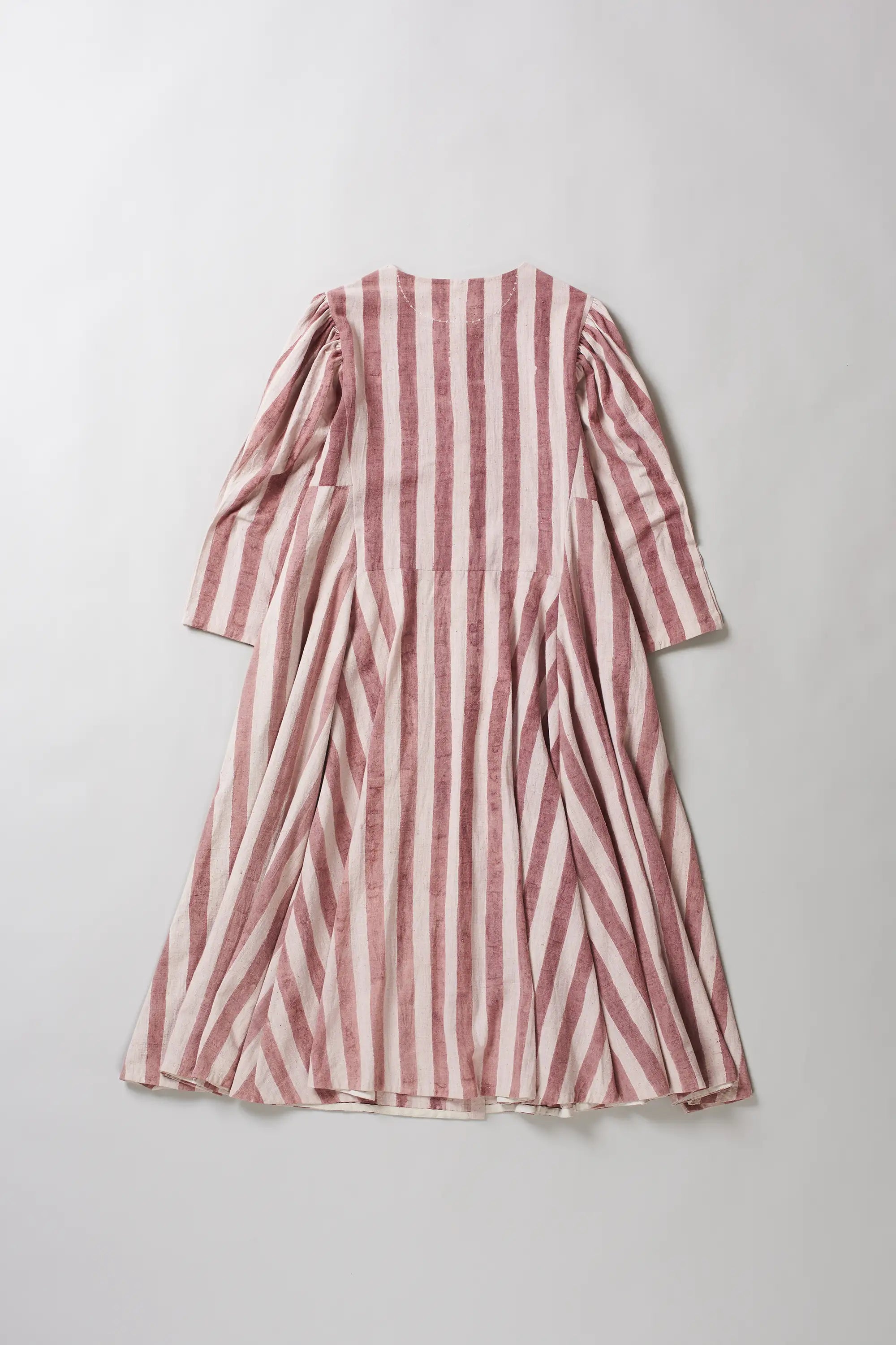 Pink Wood Paneled Flared Dress
