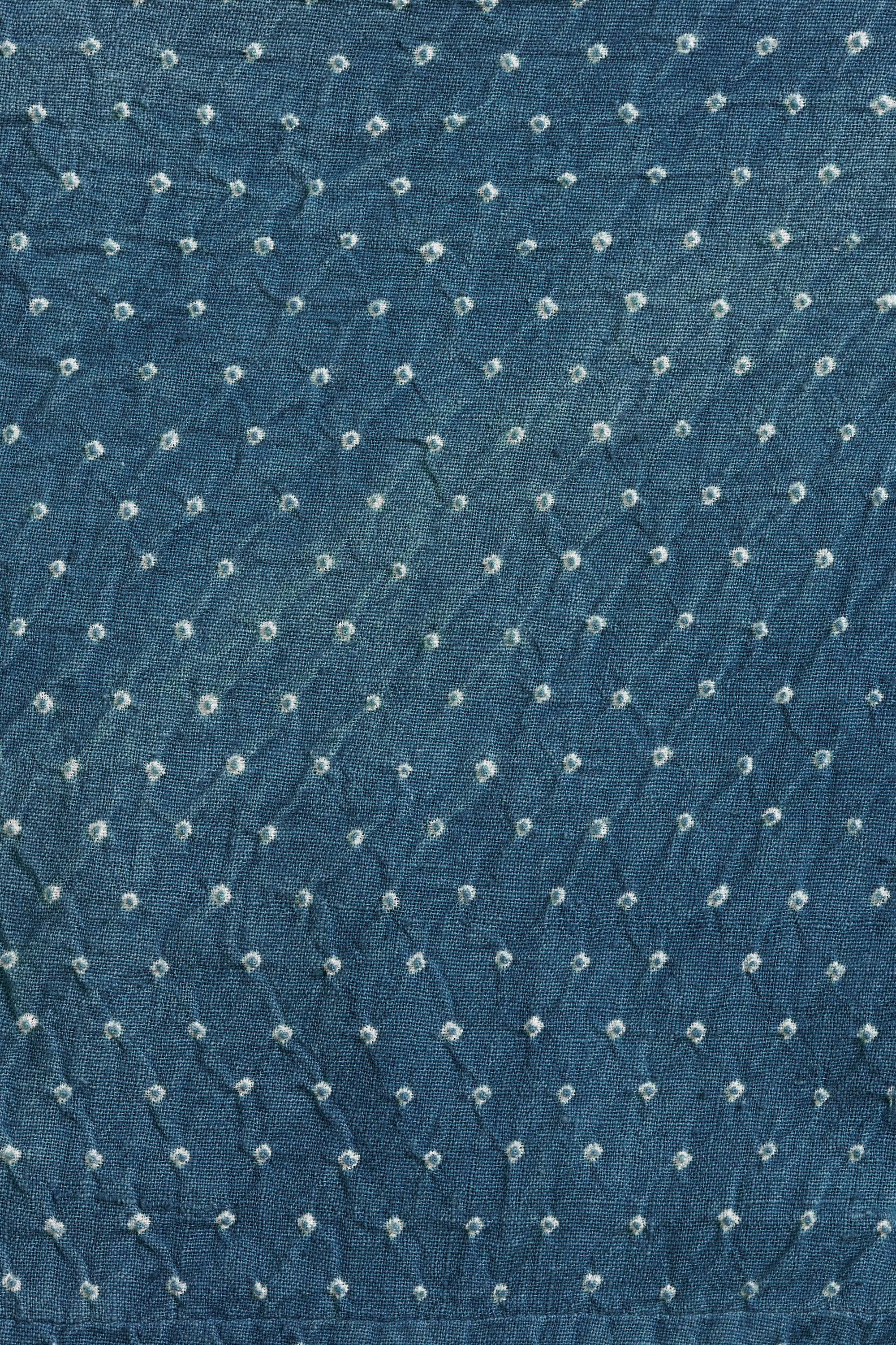 Turquoise Band Collar Shirt Crafted With All Over Bandhani
