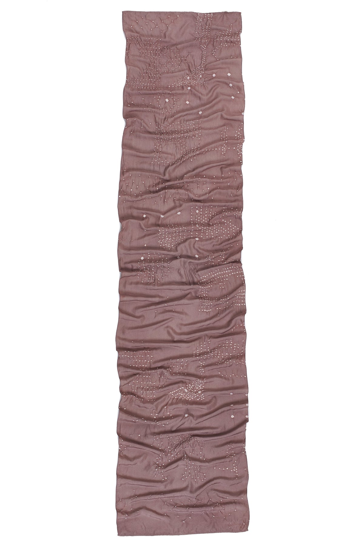 SCARF WITH BANDHANI ART WORK IN VINTAGE PINK