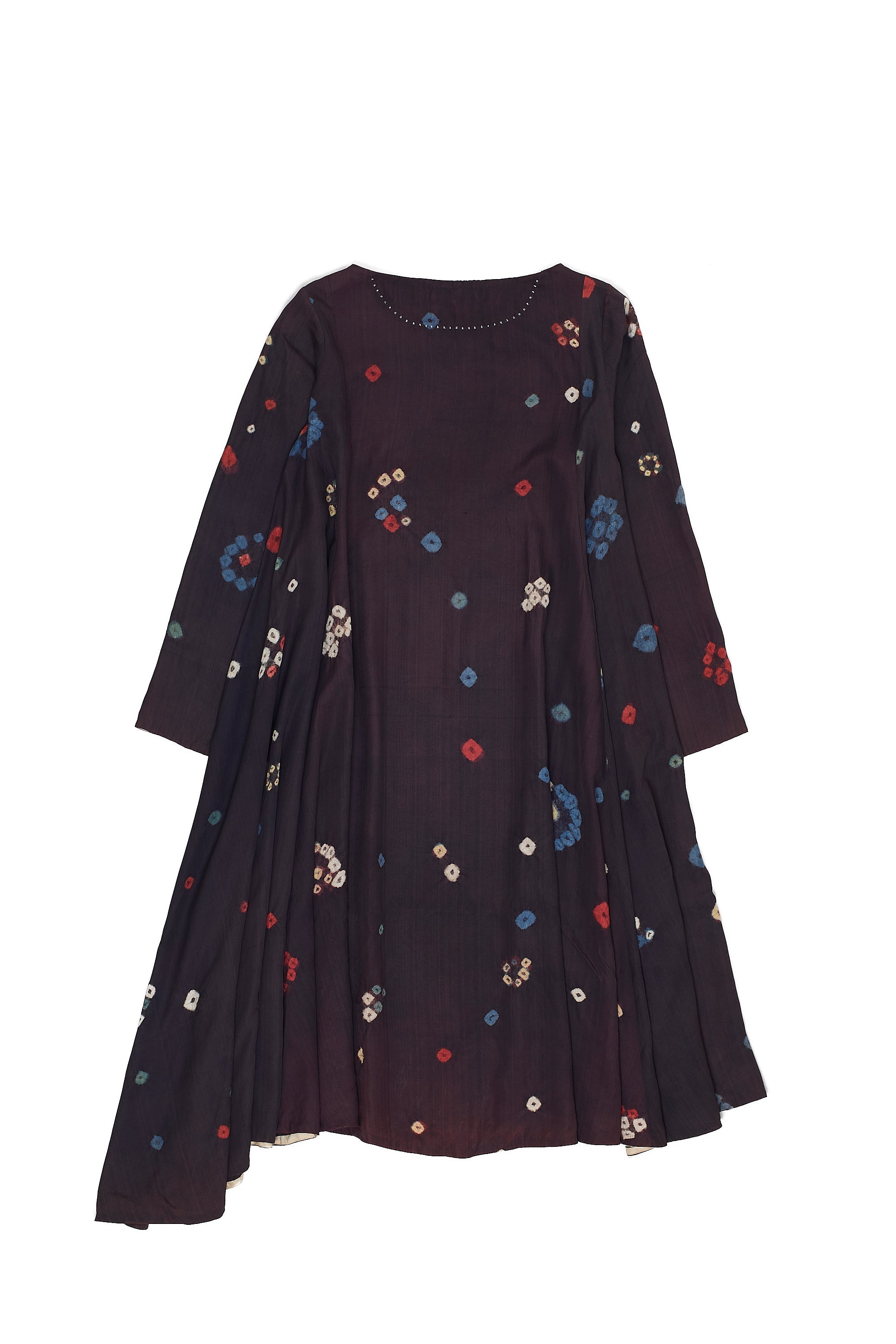 SILK MADDER VIOLET MULTICOLOR BANDHANI DRESS