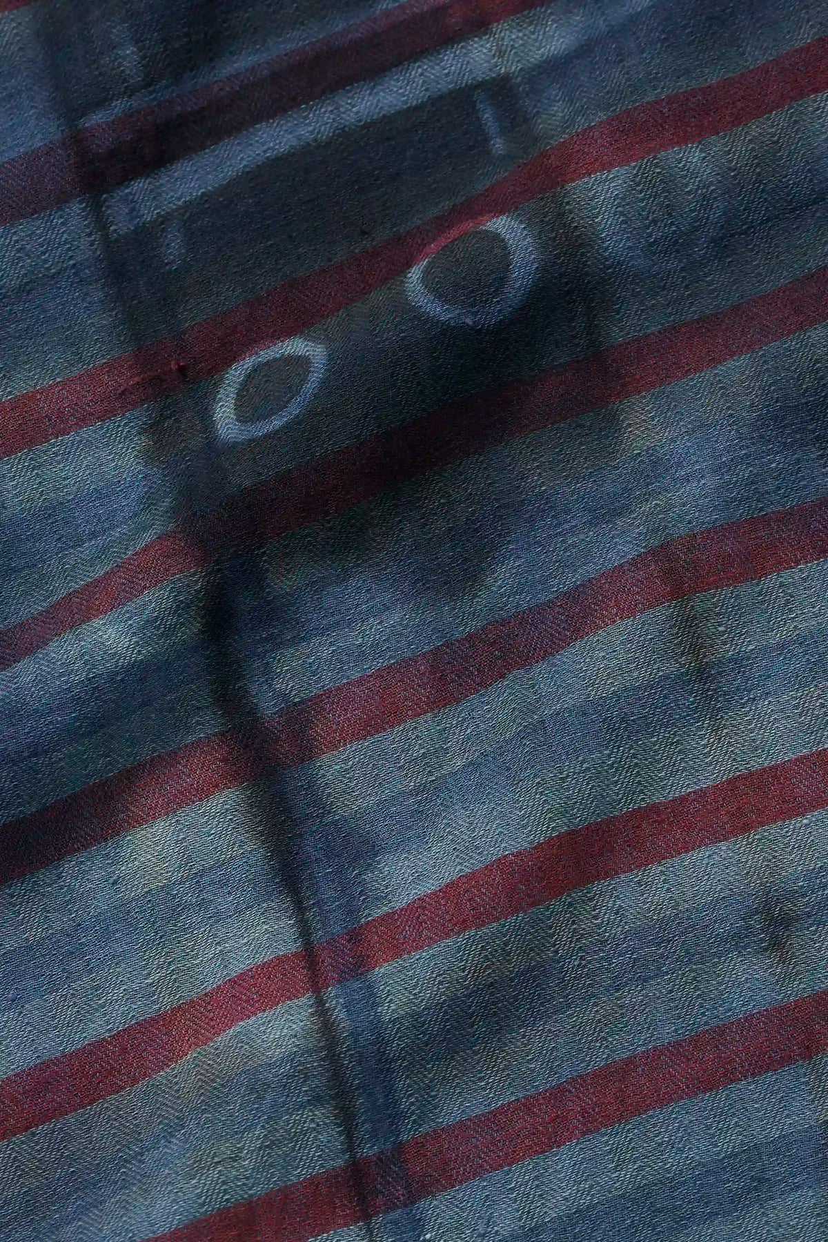 Medium Indigo Cotton Wool Check Shawl