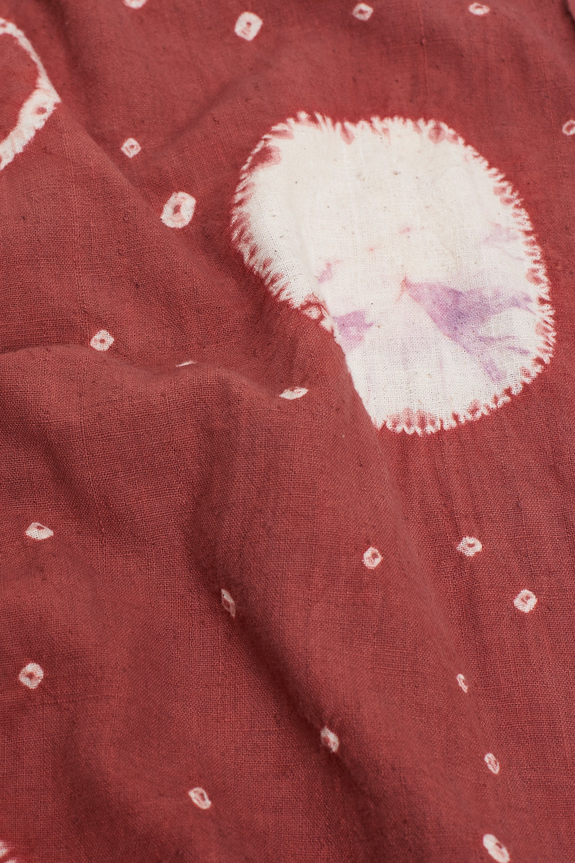 Relaxed Fit Band Collar Organic Cotton Shirt Crafted With All-Over Shibori Motifs