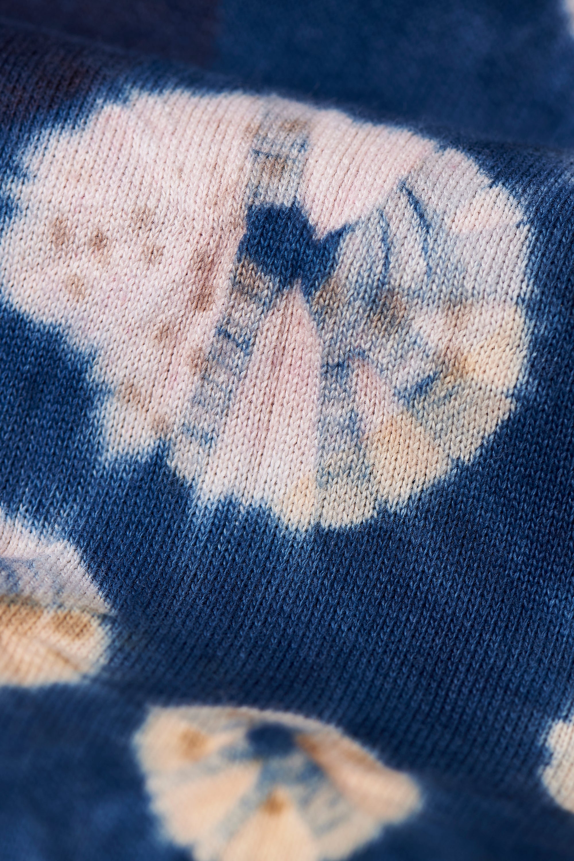 Fabric close-up with hand painted and bandhani