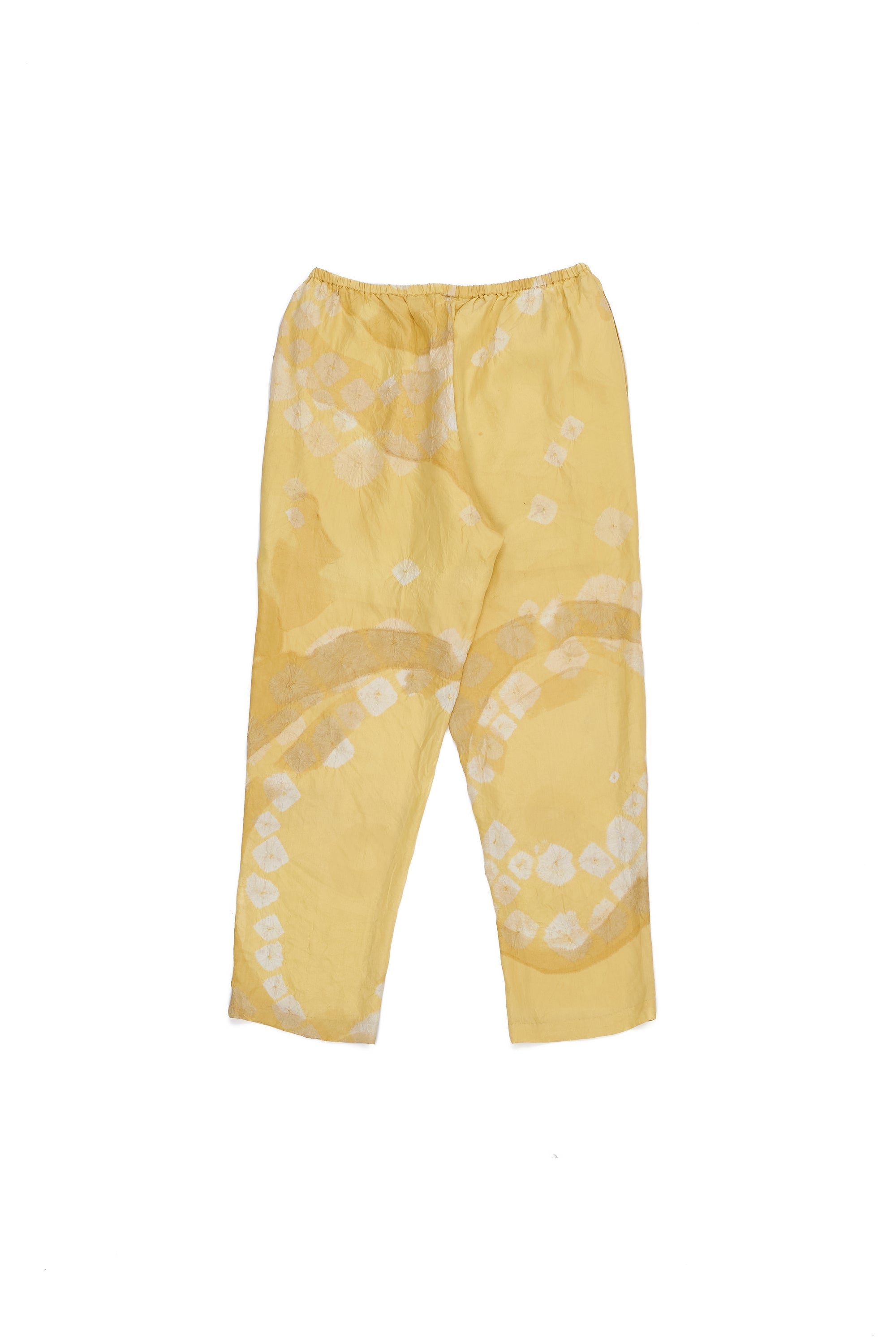 Light Yellow Bandhini Elastic Tapered Pant