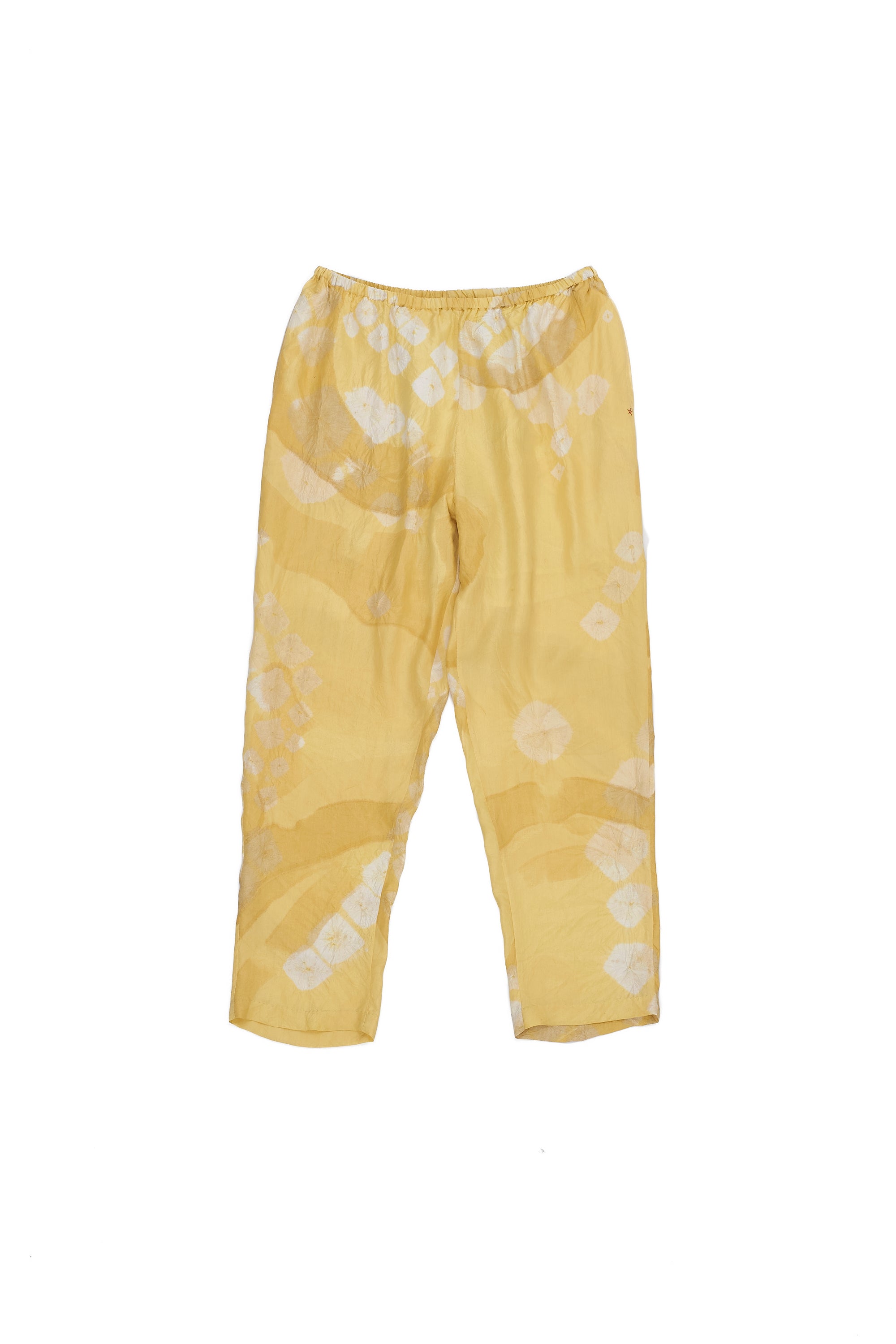 Light Yellow Bandhini Elastic Tapered Pant