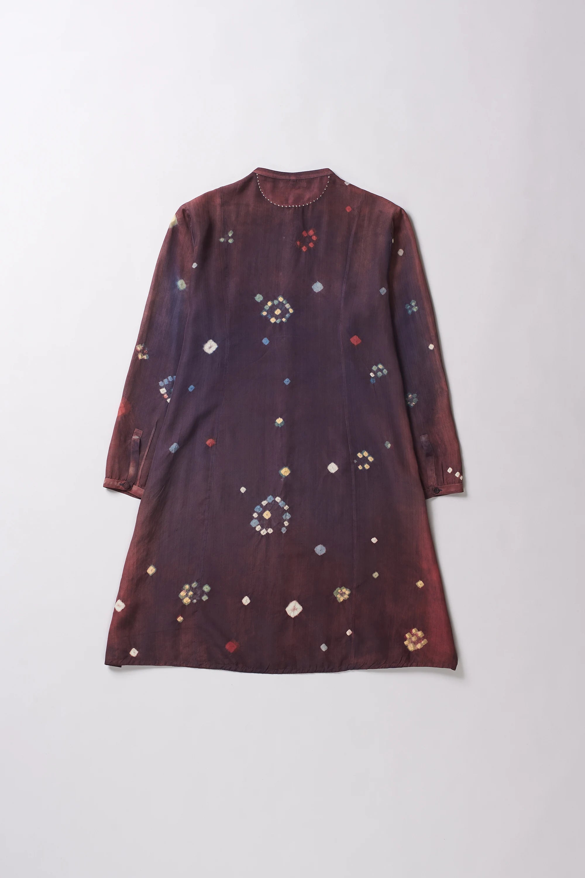 Silk Shirt Dress in Bandhani