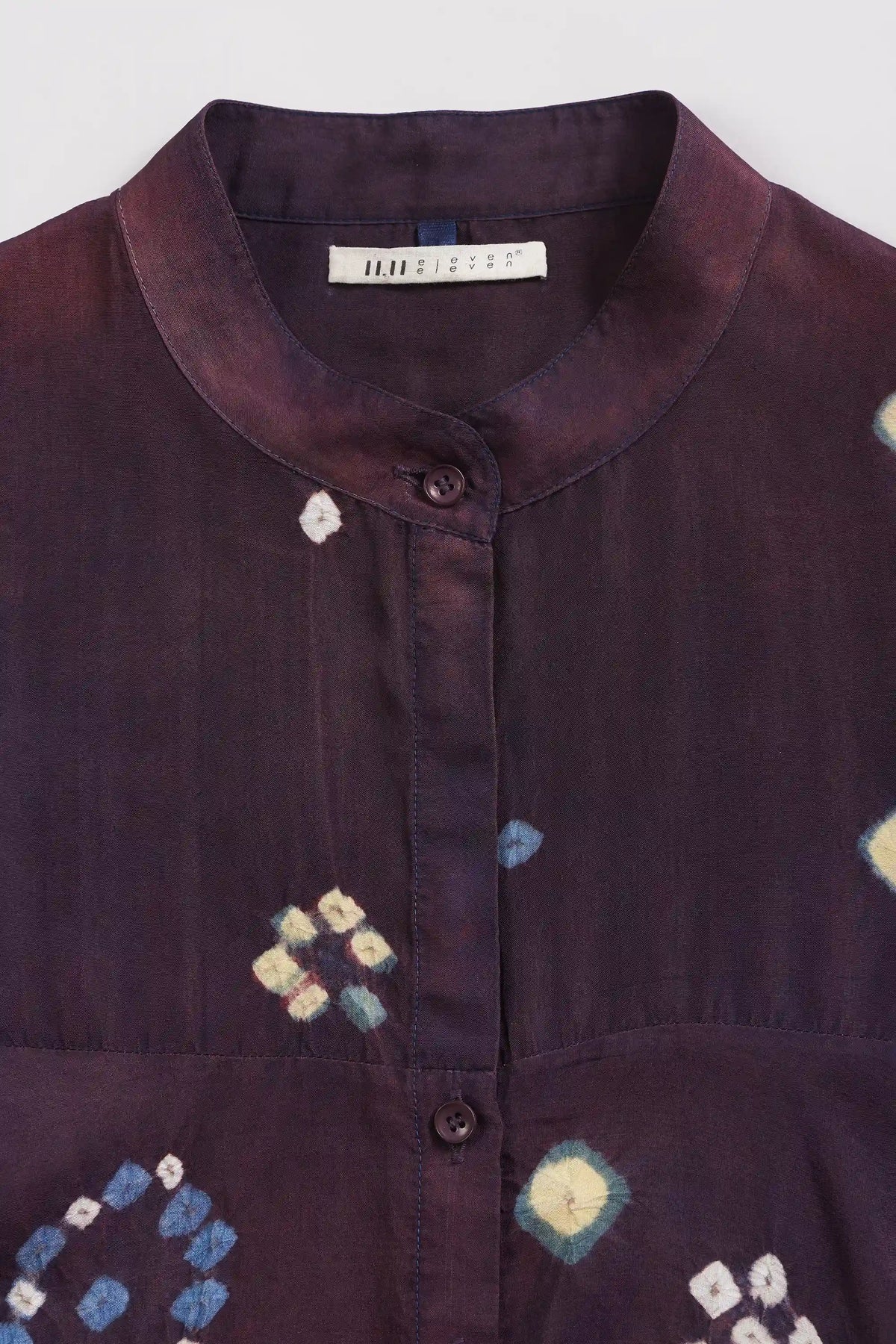 Madder Violet Silk Bandhani Women Shirt