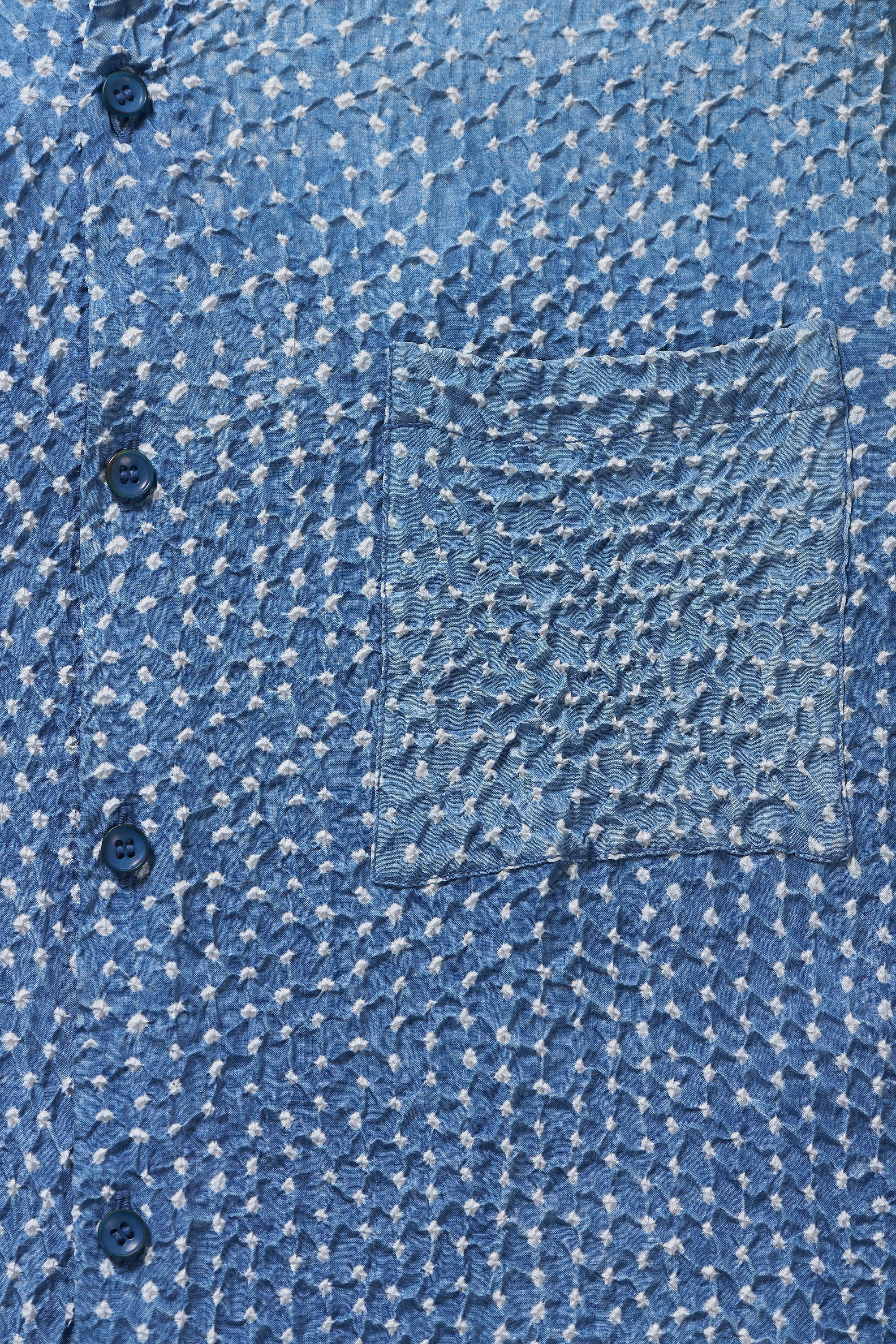 MEDIUM INDIGO DYED SILK BANDHANI SHIRT