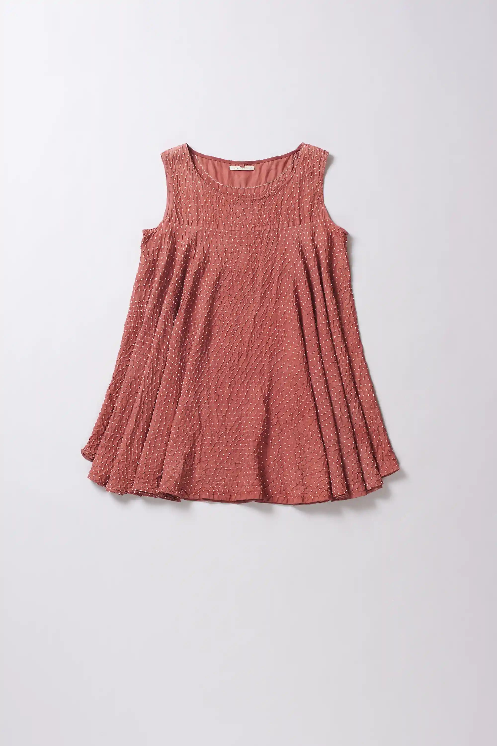 Rouge Pink Bandhani Silk Dress