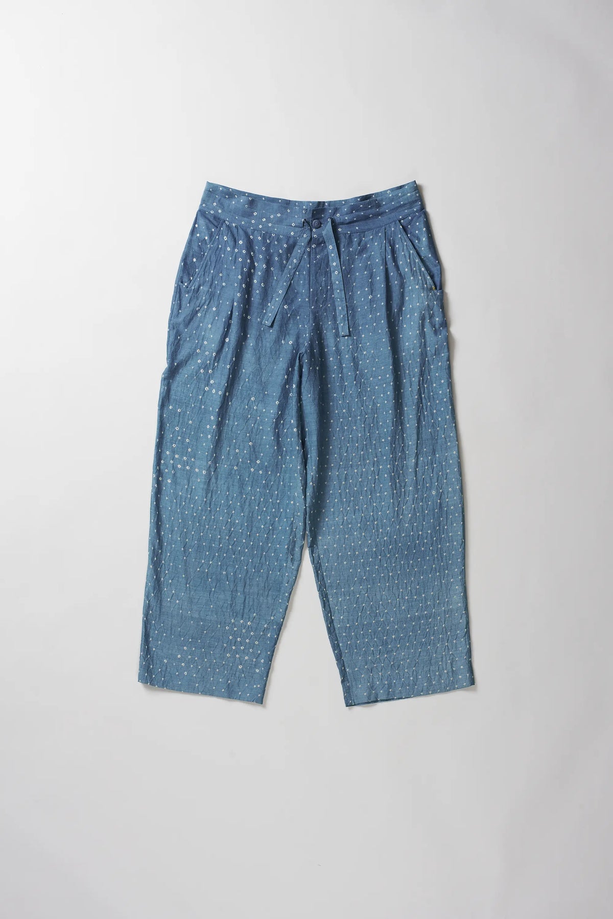 Medium Indigo Drawstring Bandhani Pant