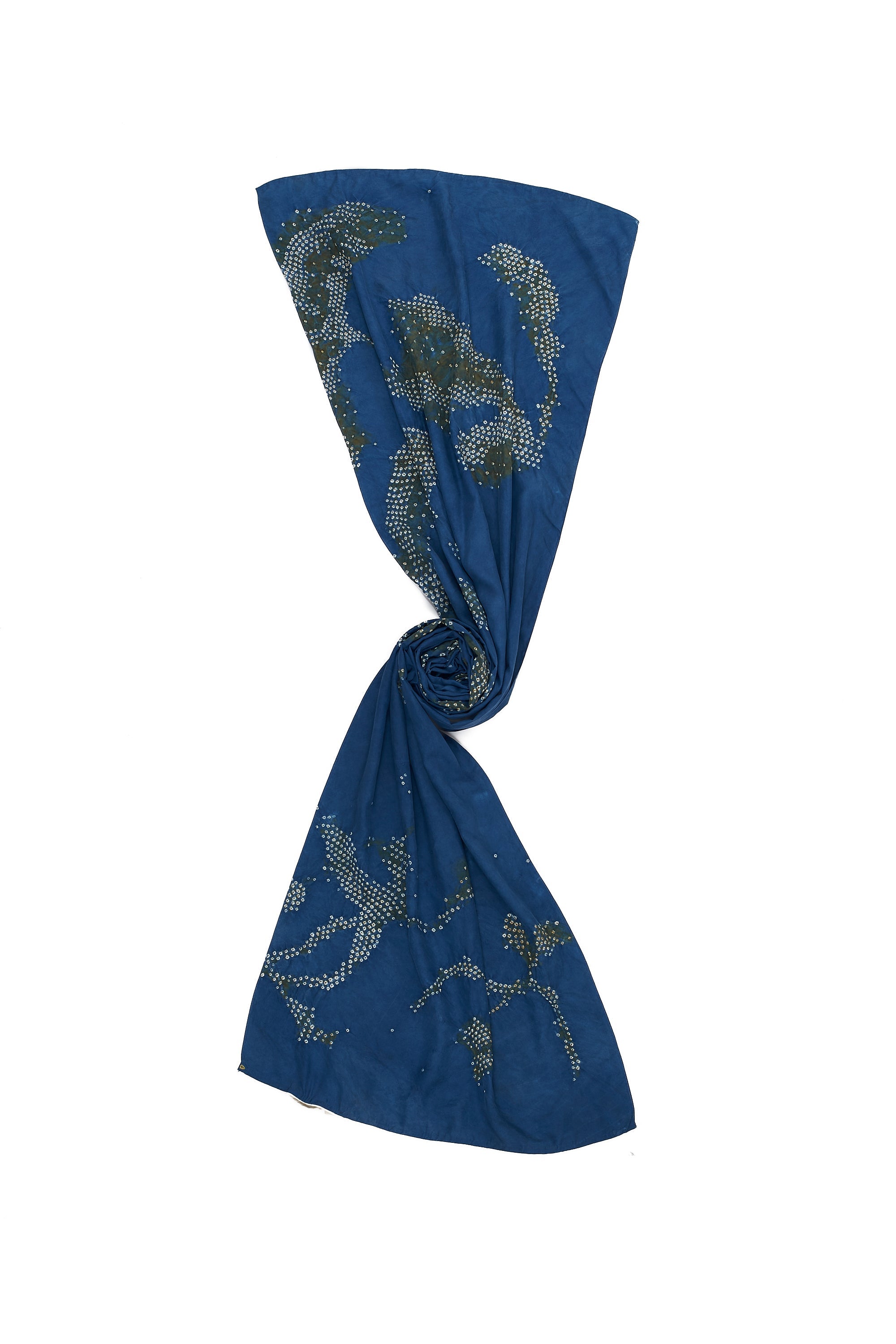 Blue scarf with floral pattern