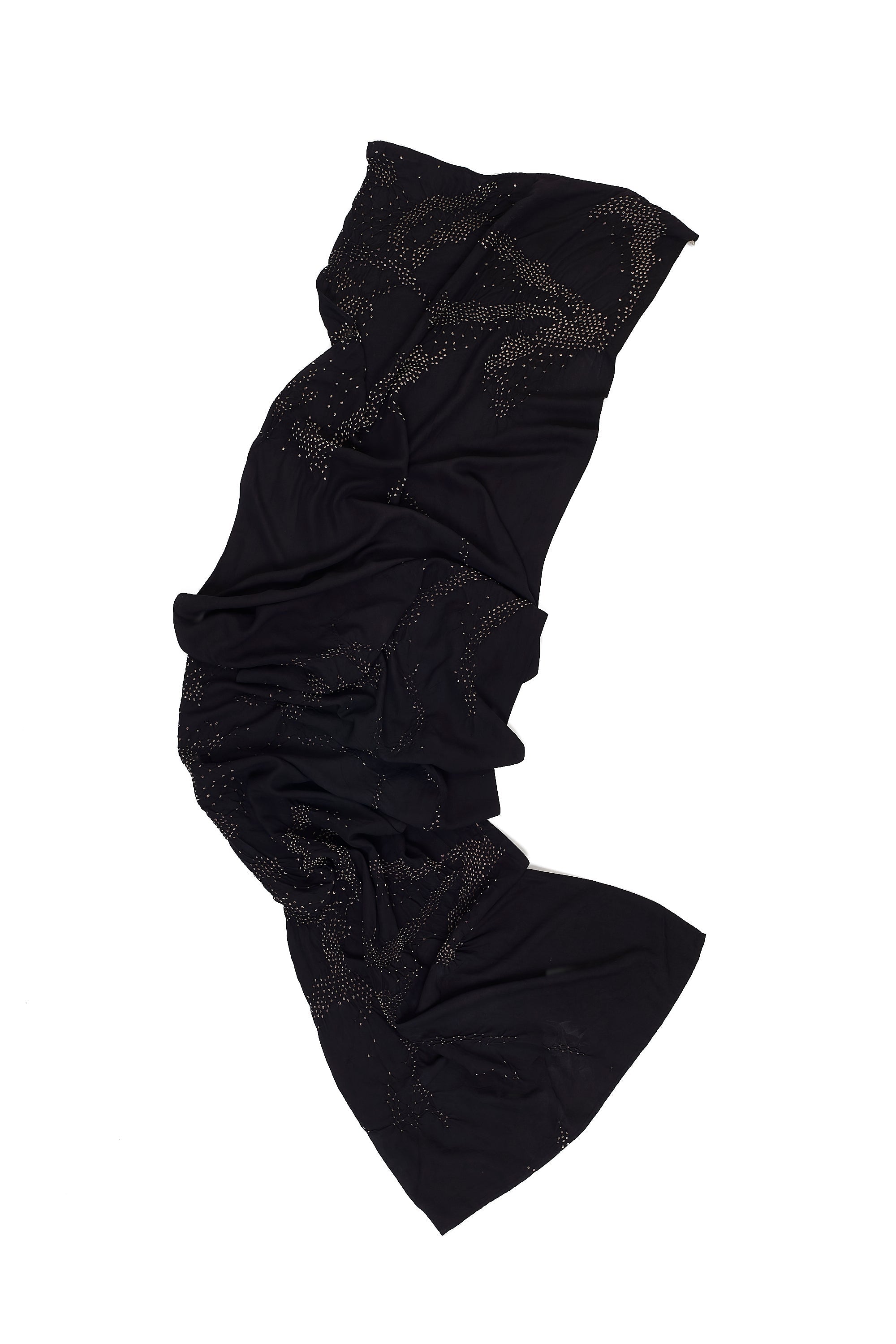 BLACK SILK BANDHANI SCARF