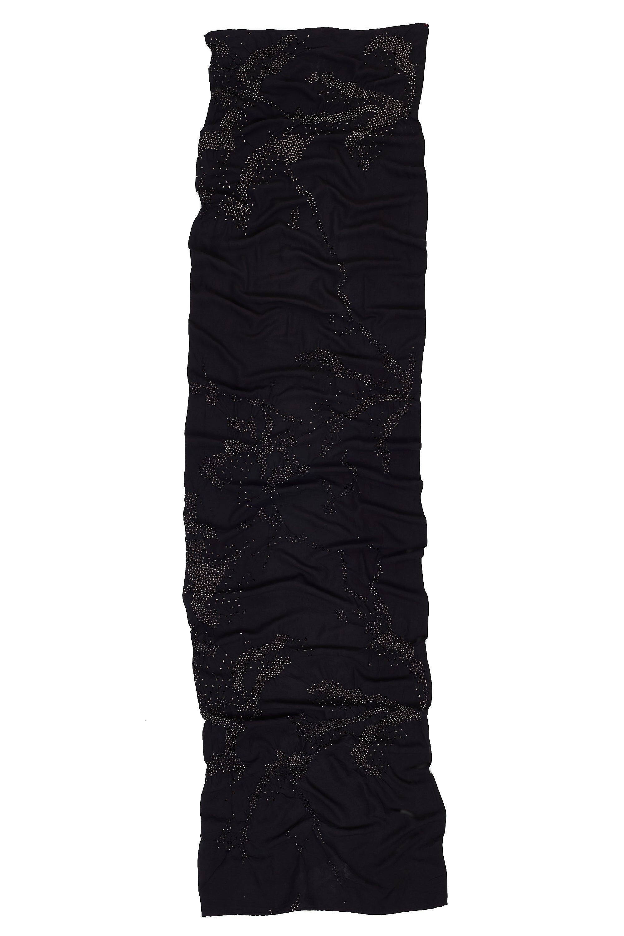 BLACK SILK BANDHANI SCARF