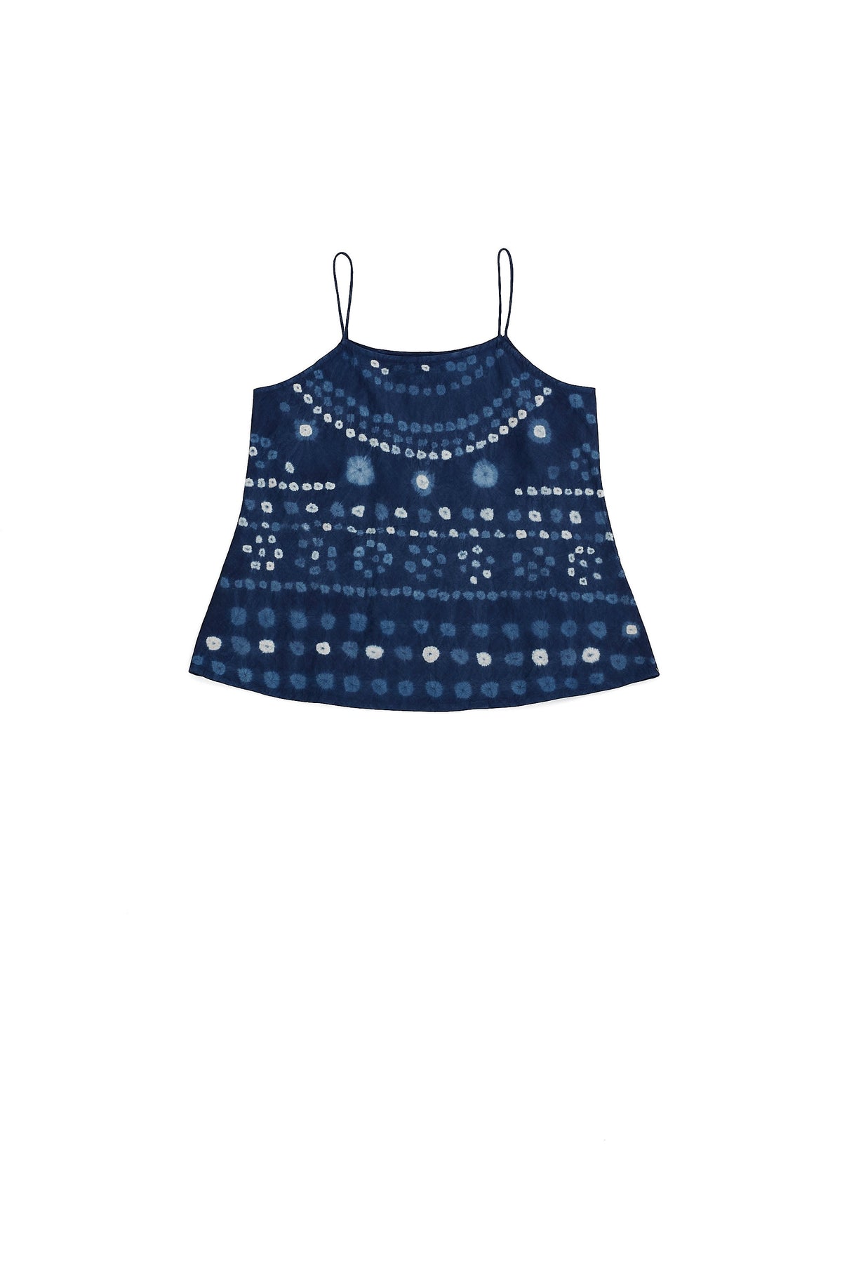 Indigo Strappy Summer Top with All Over Bandhani Motifs