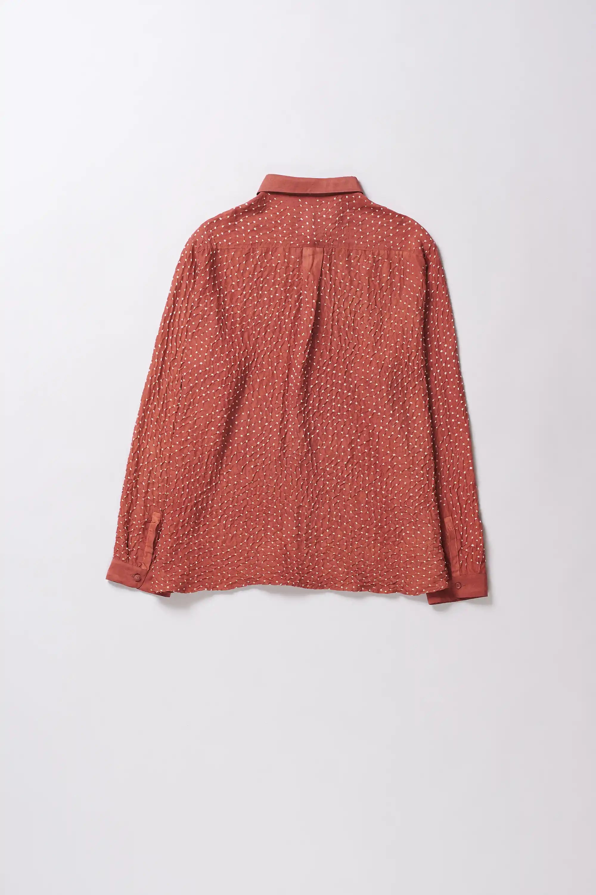 Rouge Pink Bandhani Silk Shirt