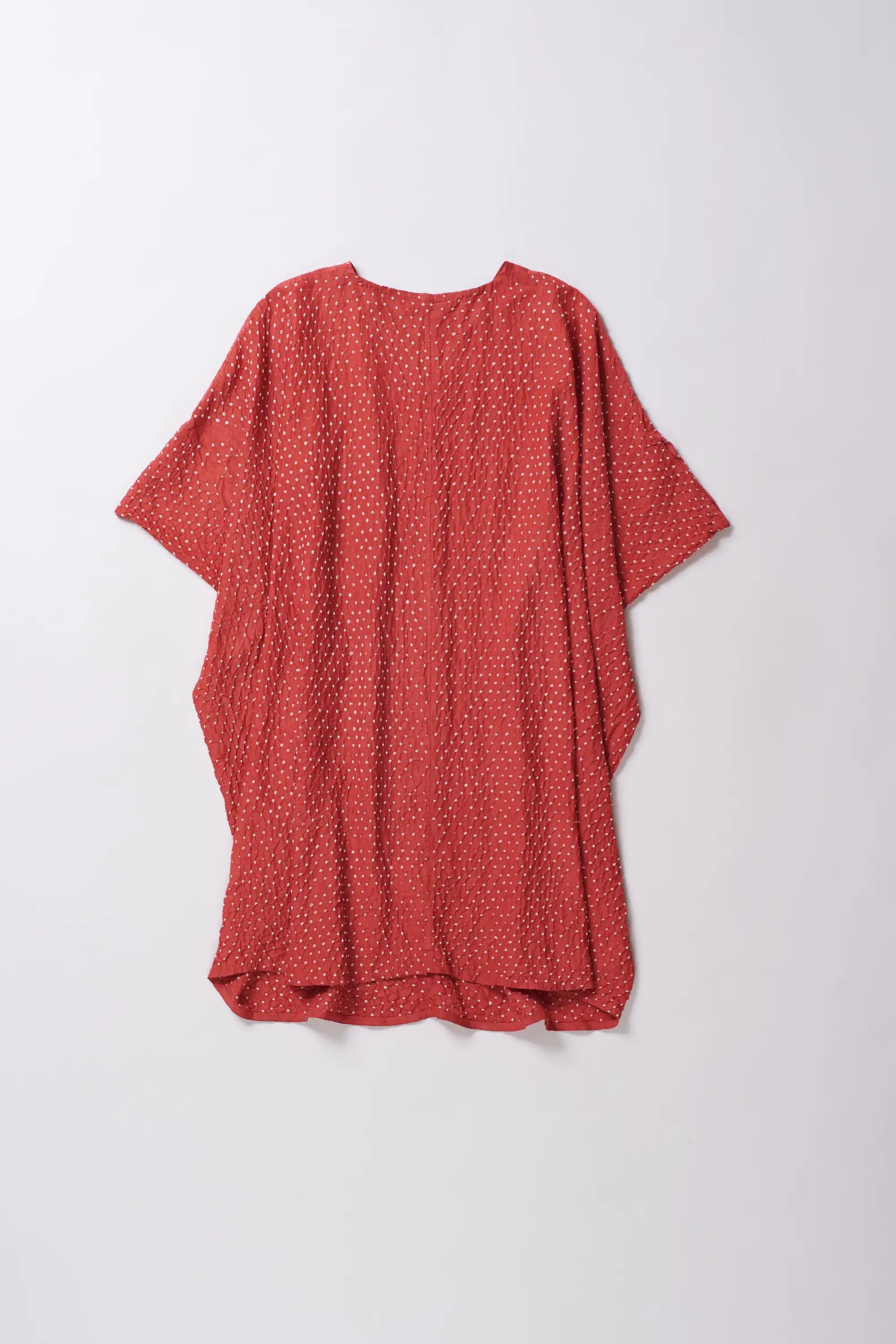 Red Bandhani Women'S Kaftan Dress