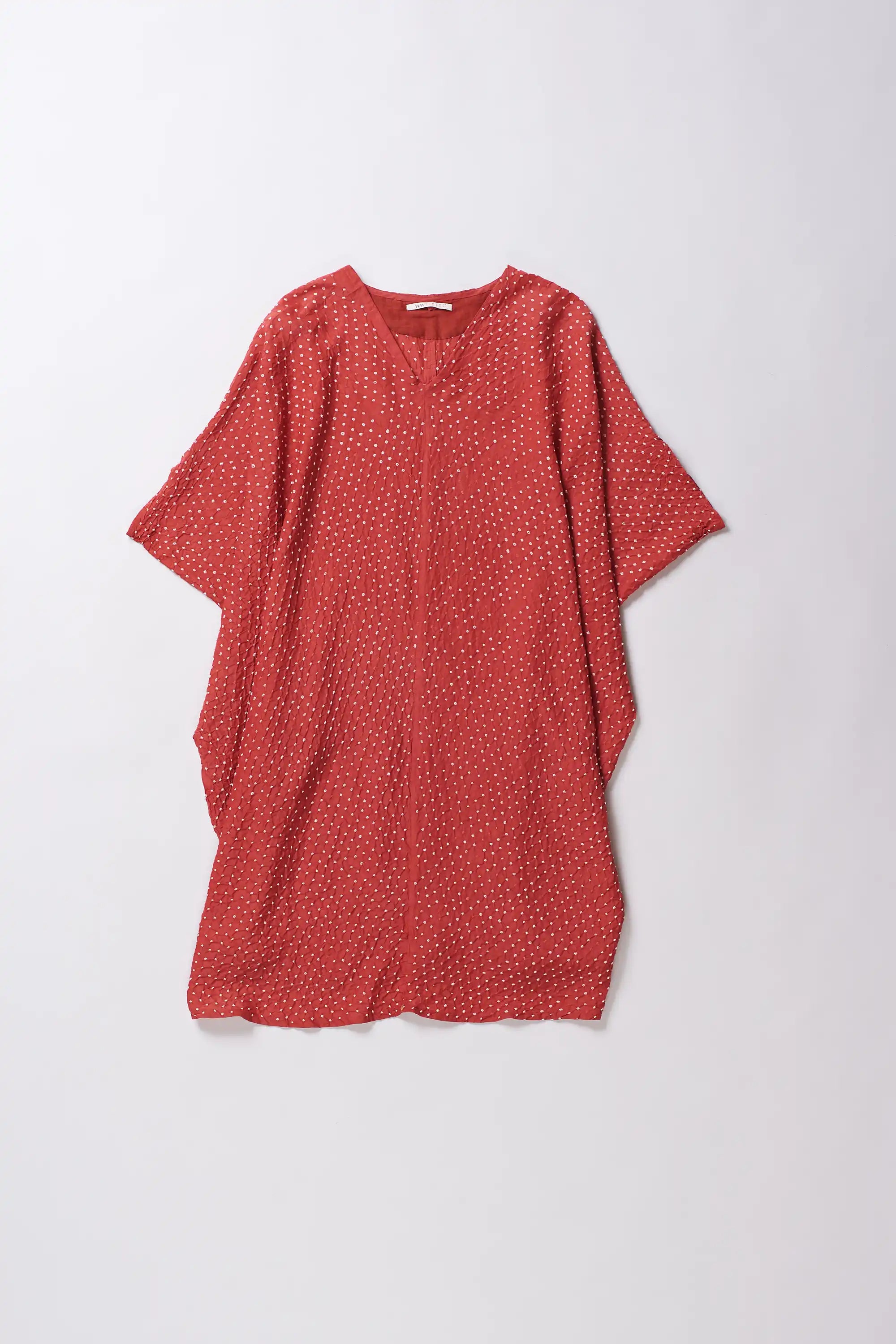 Red Bandhani Women'S Kaftan Dress