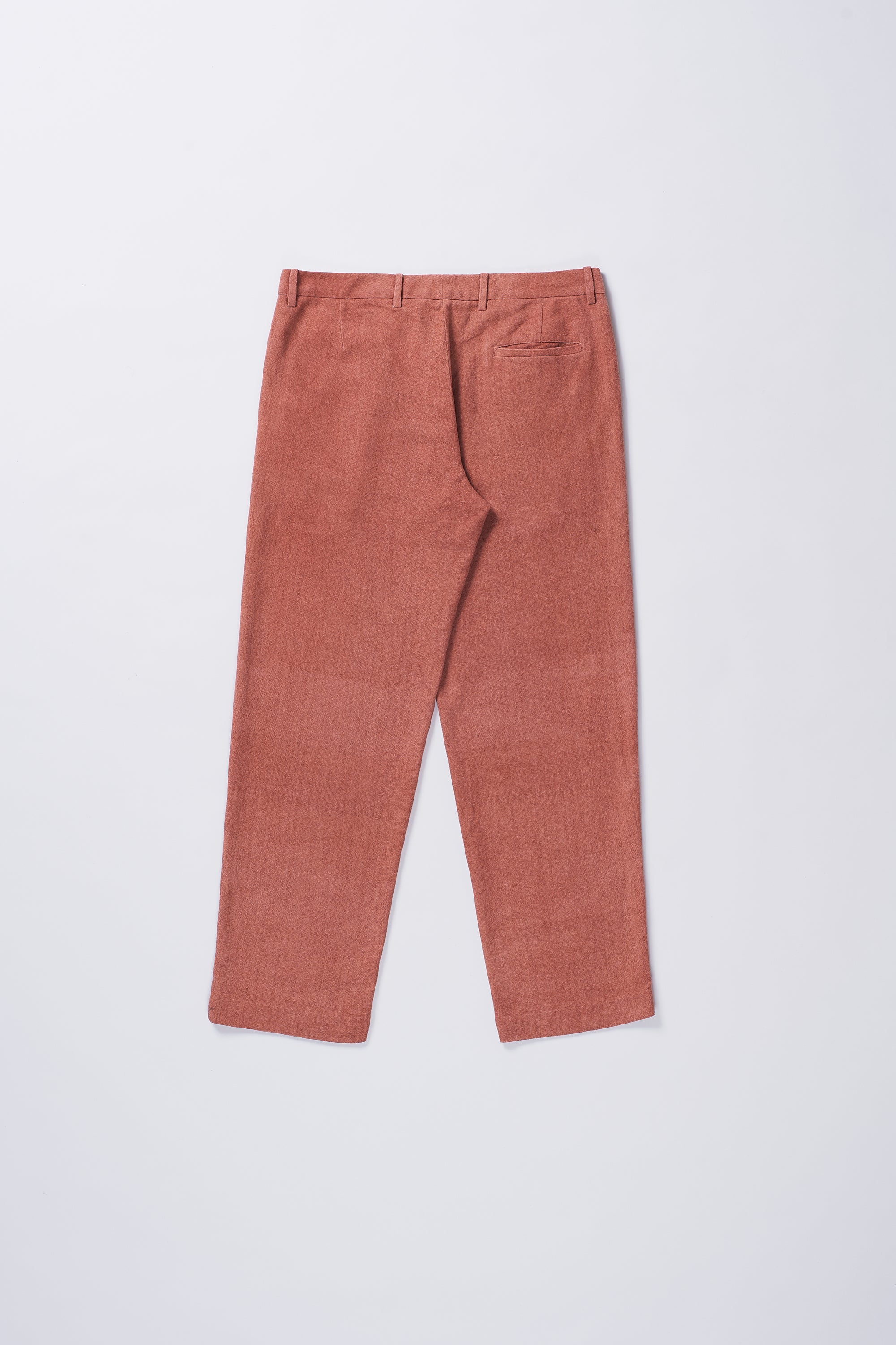 ROUGE PINK TEXTURED SOLID STRAIGHT FIT COTTON TROUSER