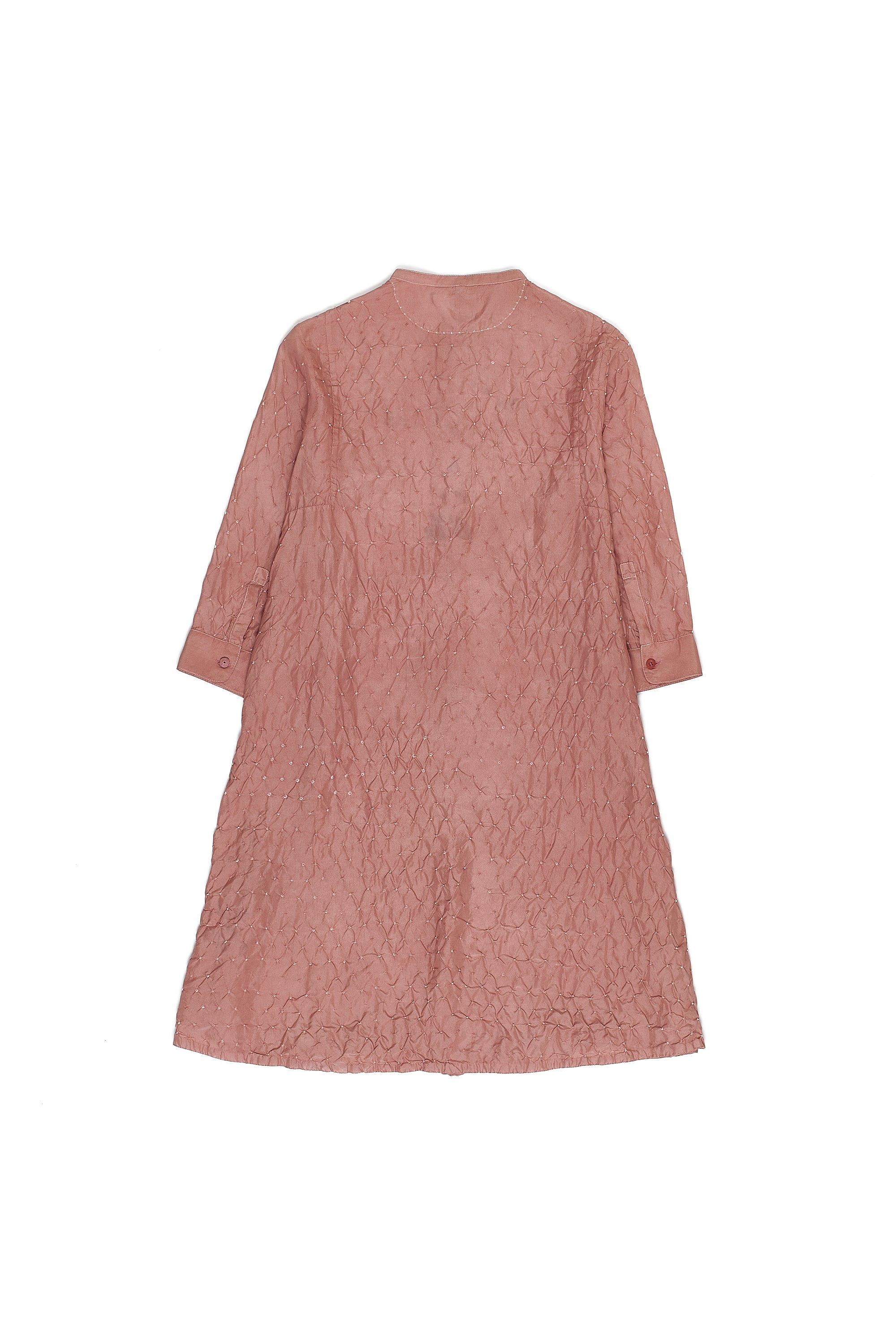 Chalk Pink Cotton Silk Blend Bandhani Dress