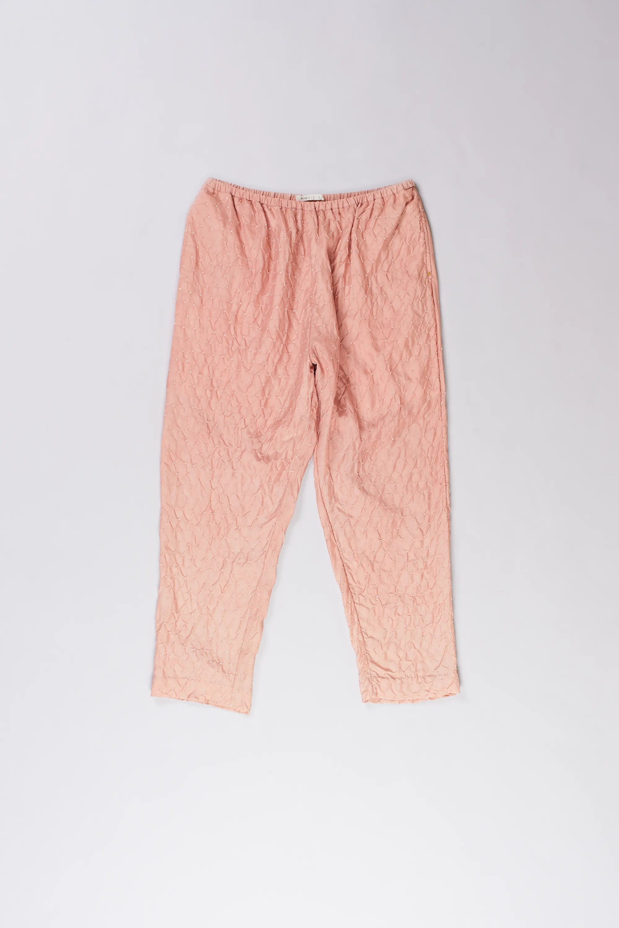 Chalk Pink Silk Trouser With Bandhani